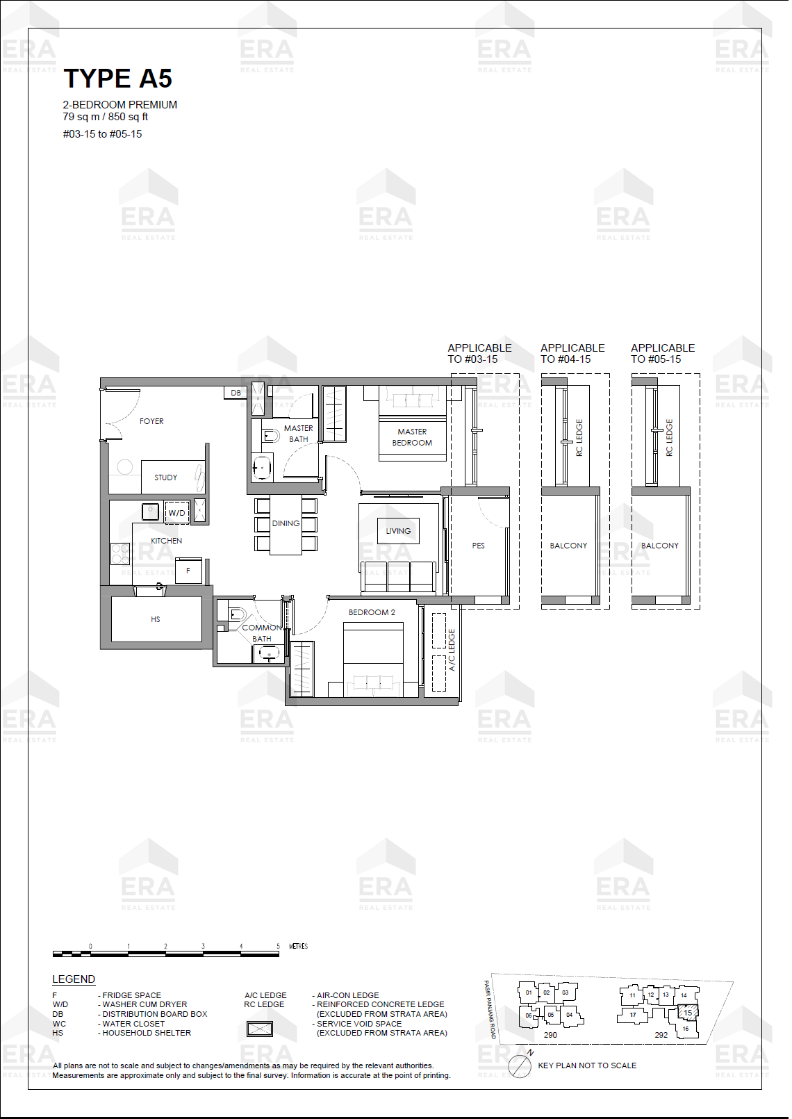 A5 · 850 sqft floor plan