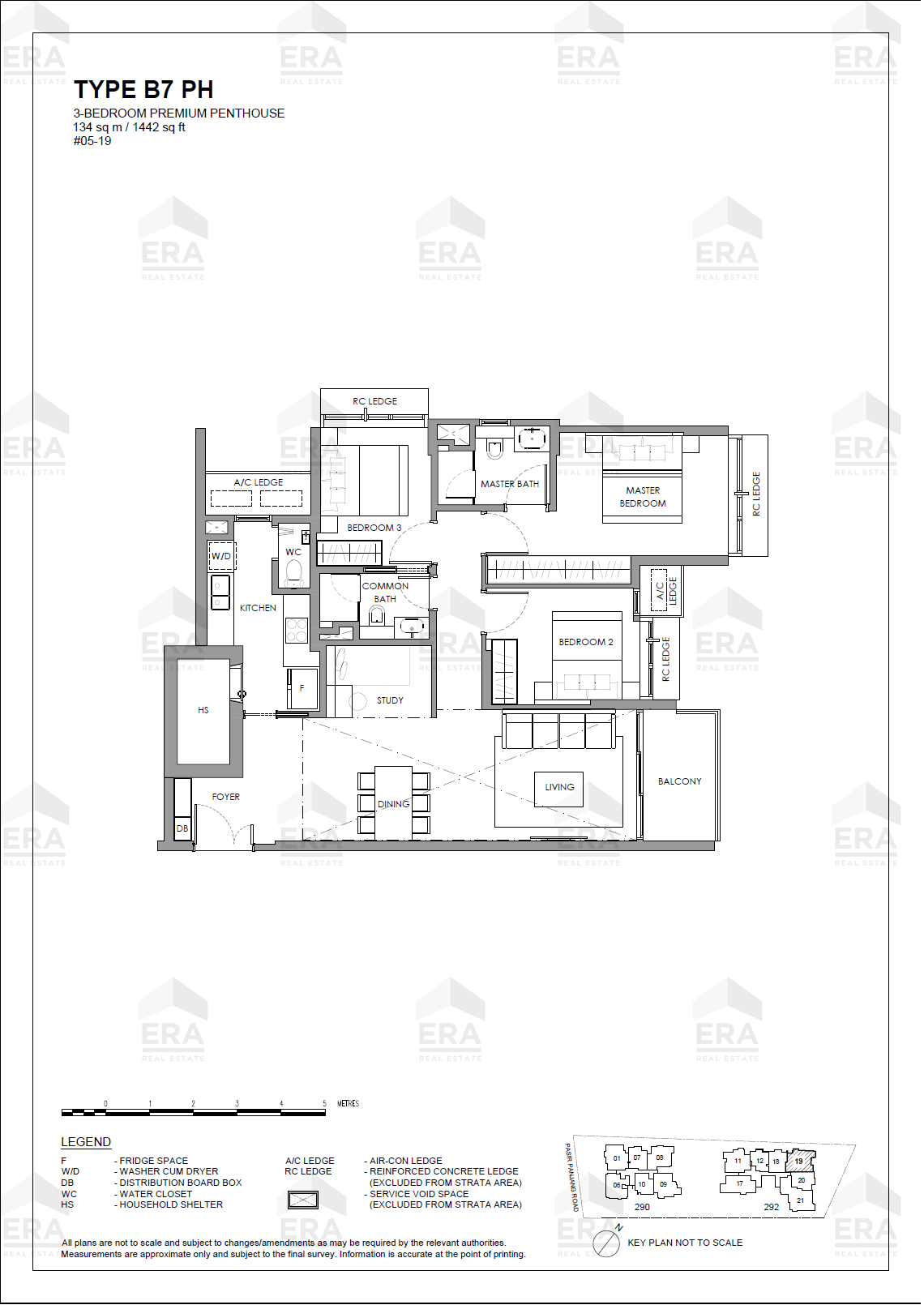 B7 PH · 1,442 sqft floor plan