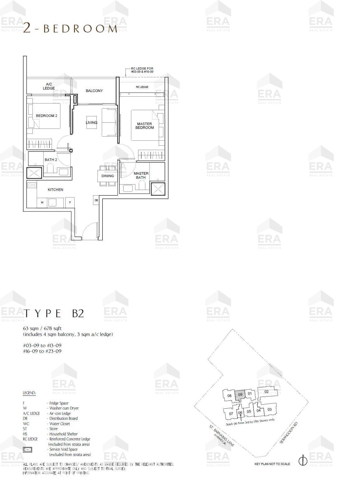 B2 · 678 sqft floor plan
