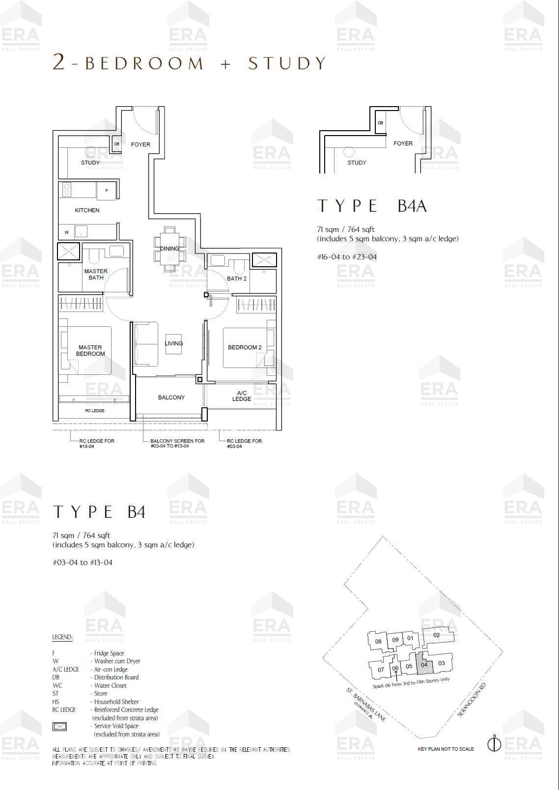 B4 · 764 sqft floor plan