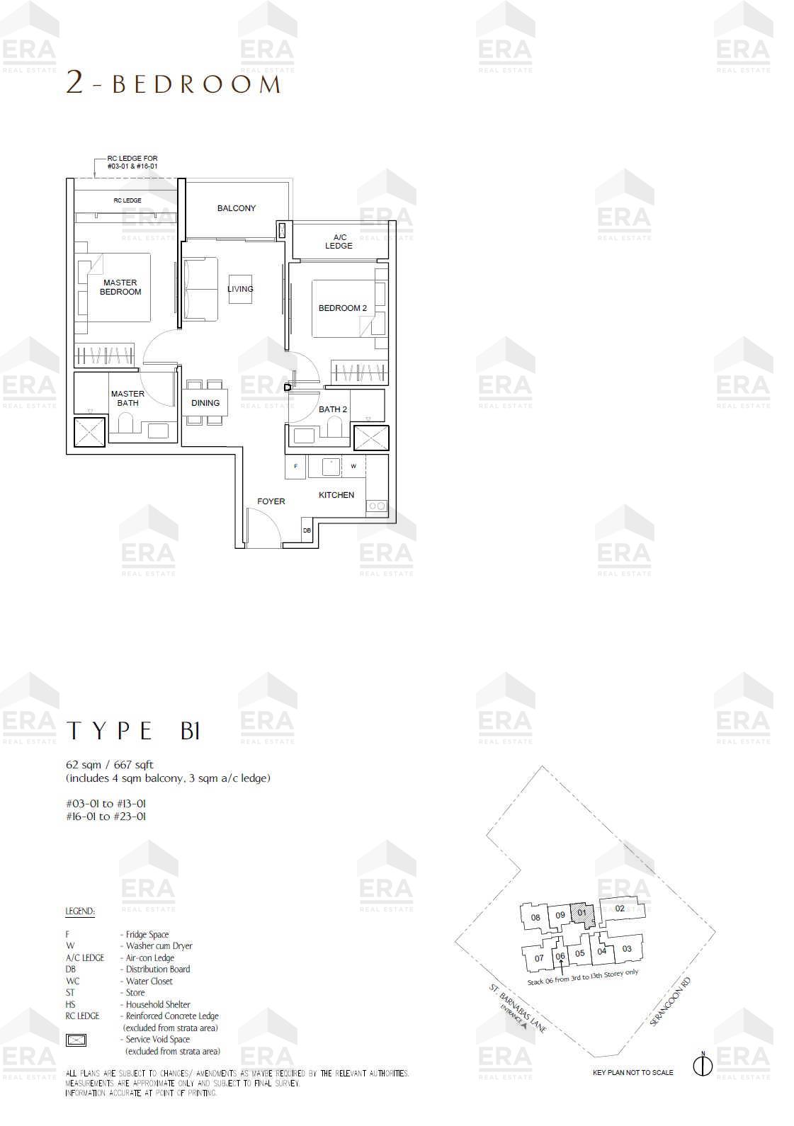 B1 · 667 sqft floor plan
