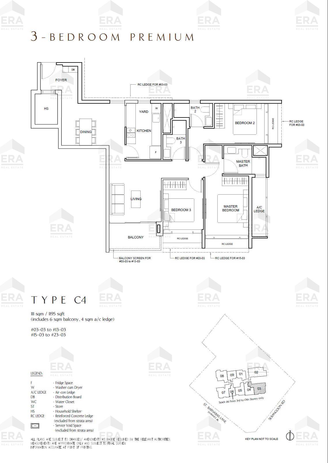 C4 · 1,195 sqft floor plan