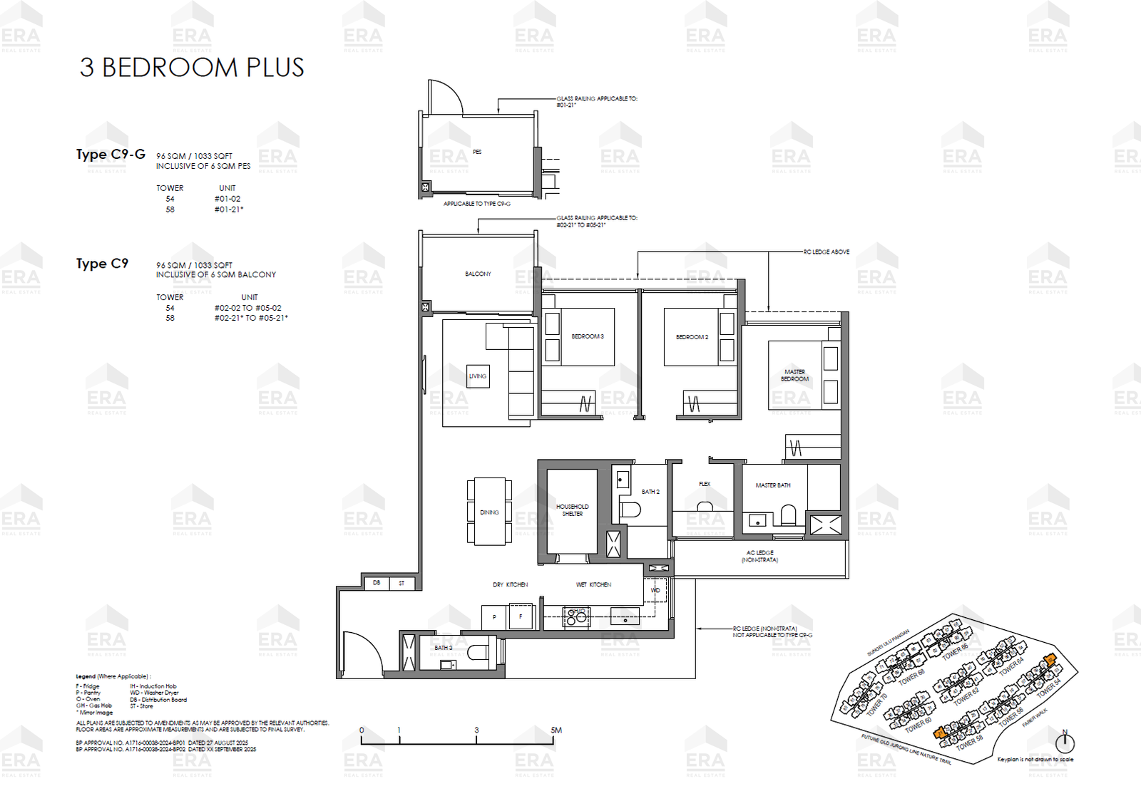 C9 · 1,033 sqft floor plan