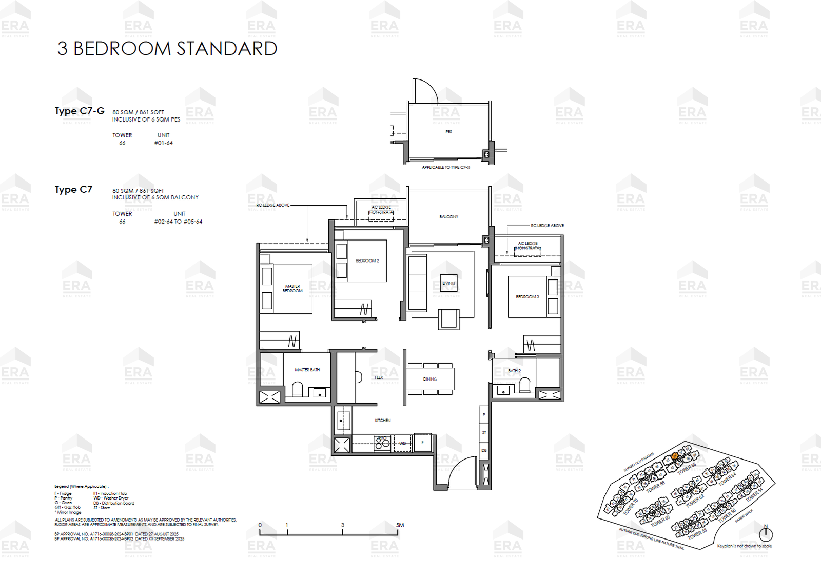 C7 · 861 sqft floor plan