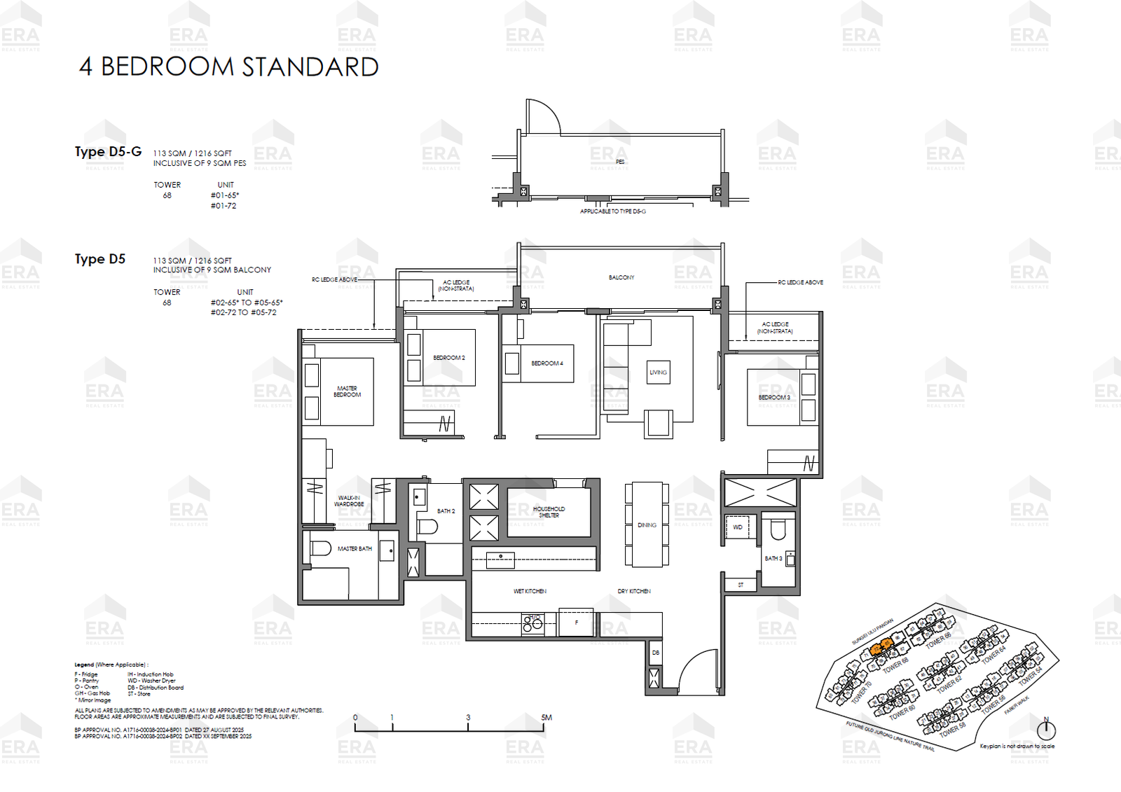 D5 · 1,216 sqft floor plan