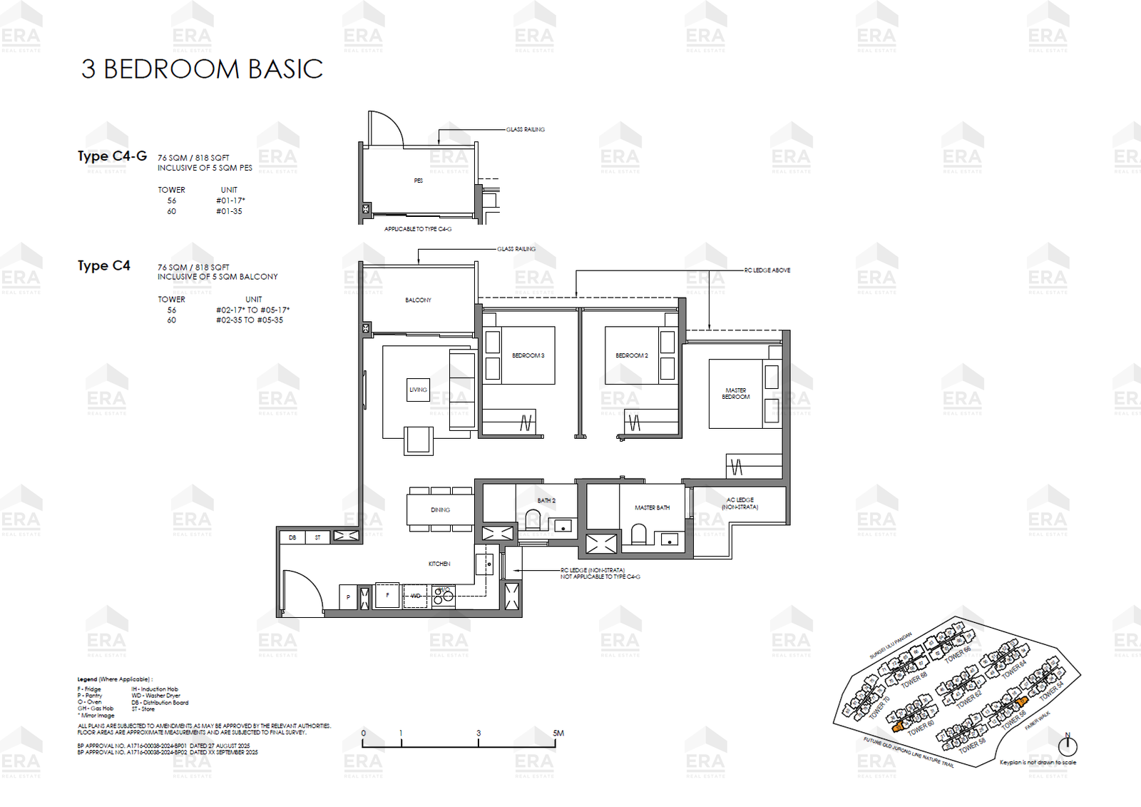 C4-G · 818 sqft floor plan