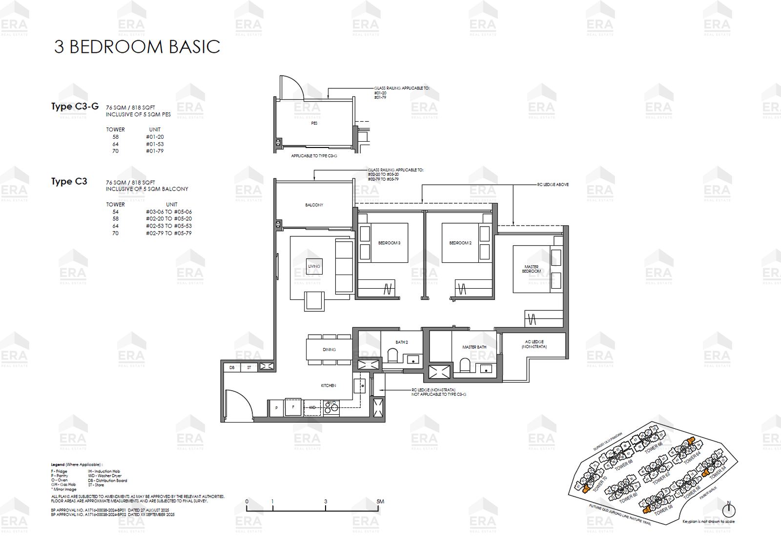 C3 · 818 sqft floor plan
