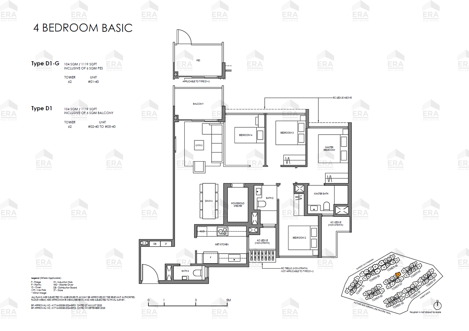 D1 · 1,119 sqft floor plan