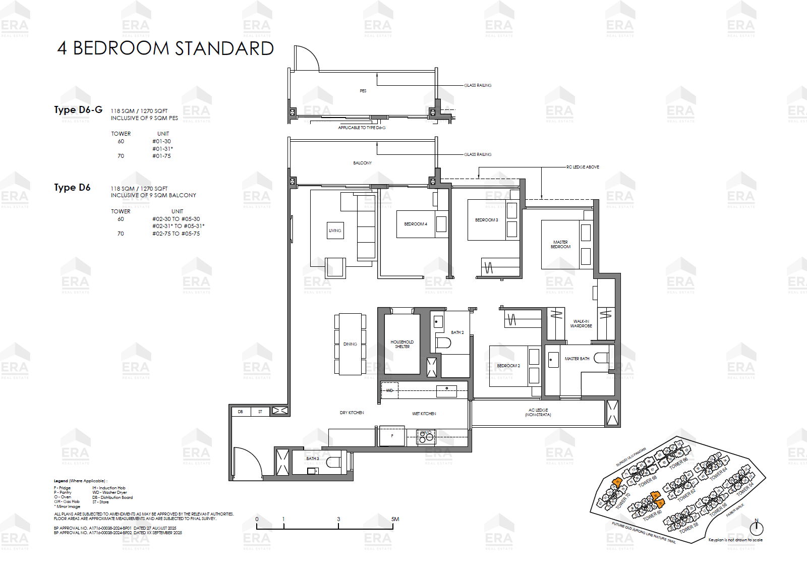 D6-G · 1,270 sqft floor plan