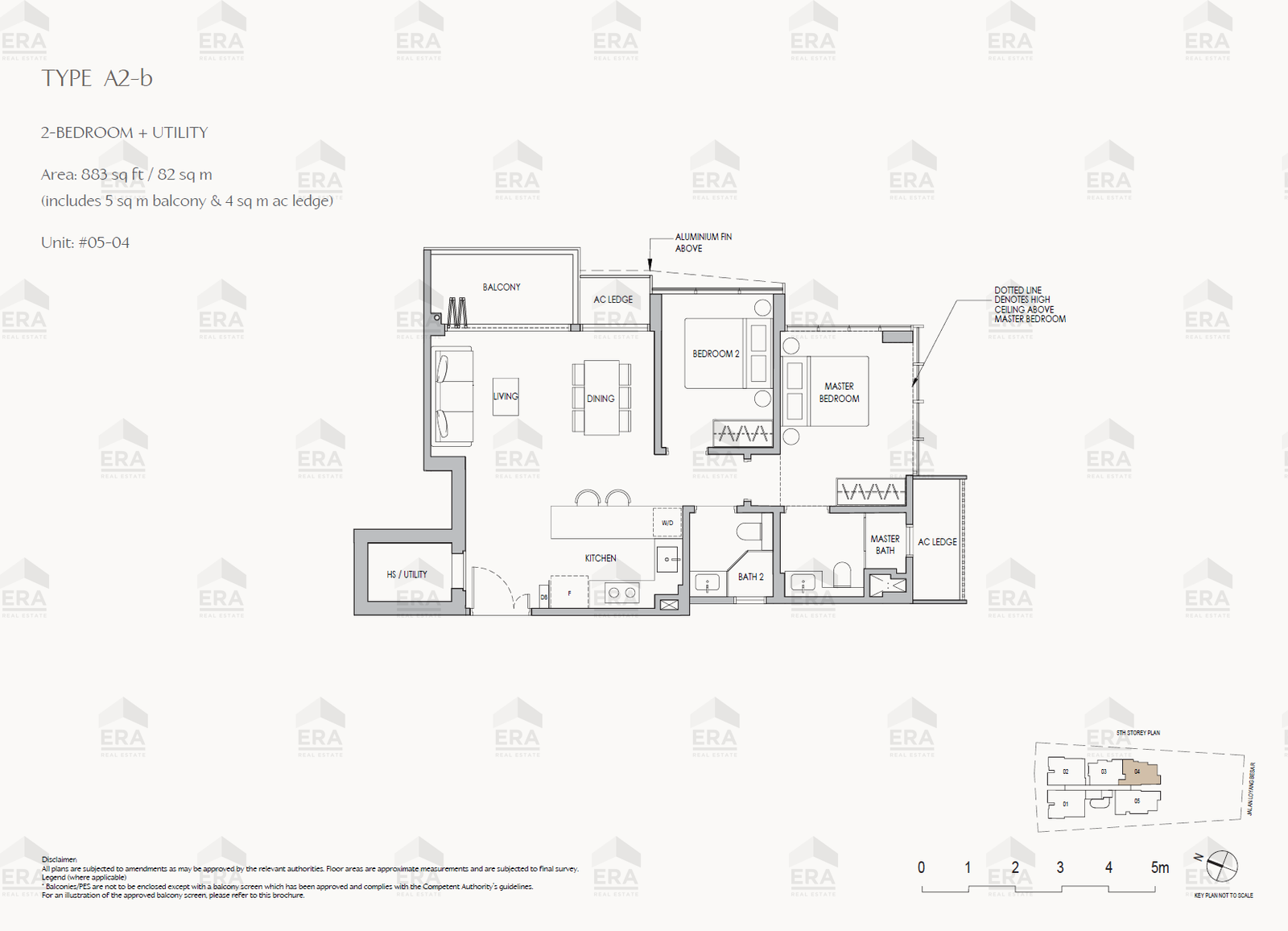 A2-b · 883 sqft floor plan