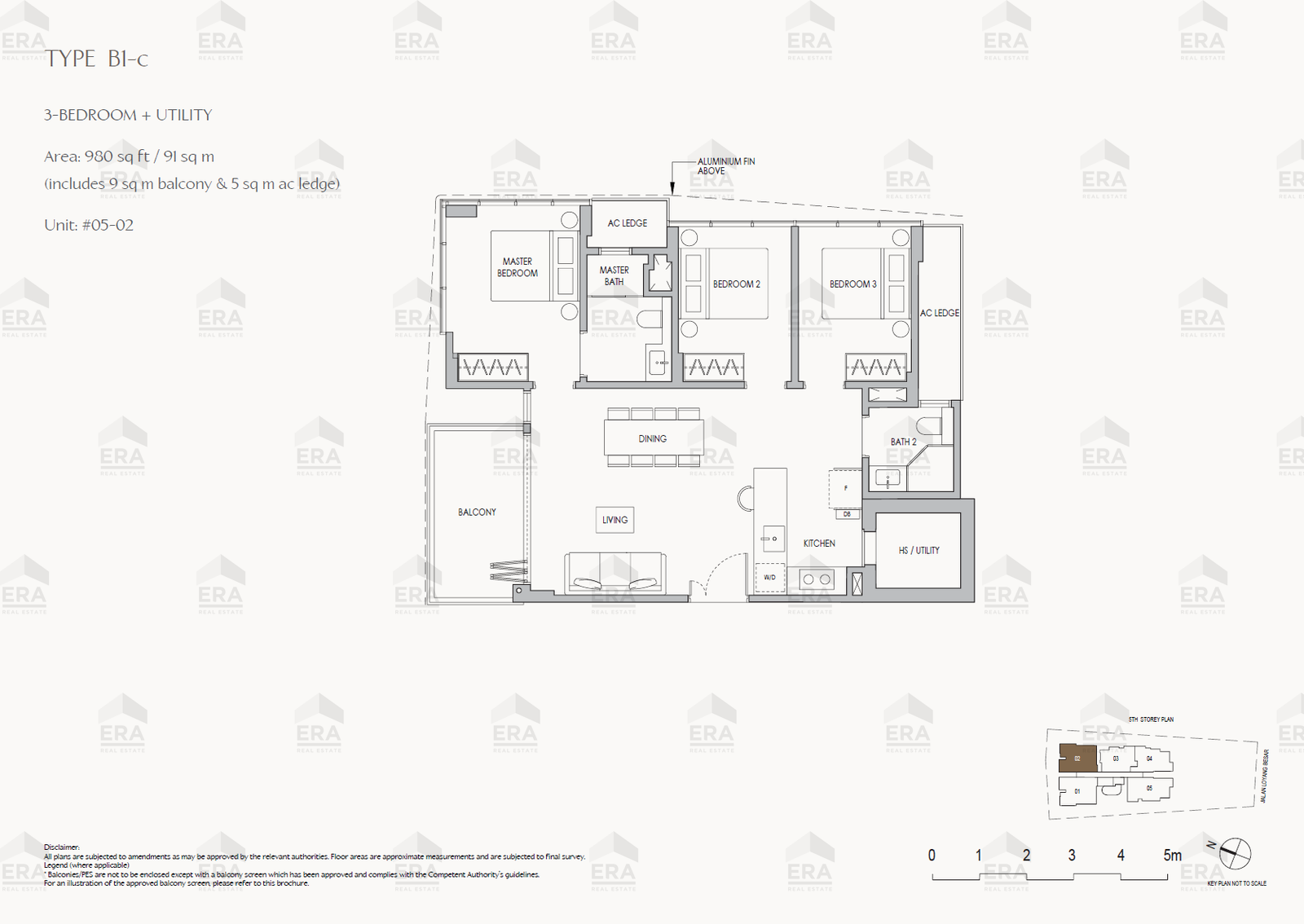 B1-c · 980 sqft floor plan