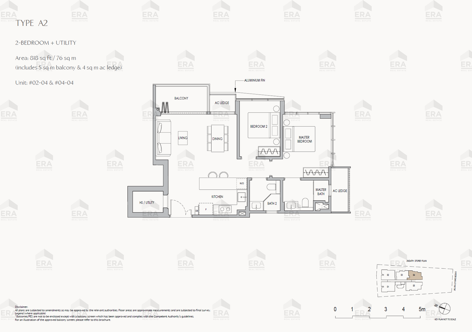 A2 · 818 sqft floor plan