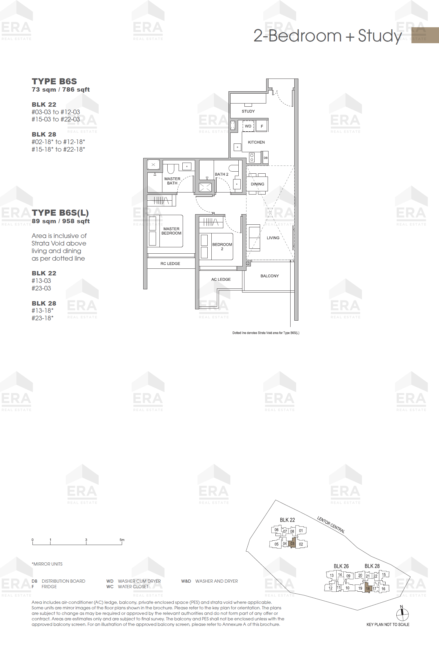 B6S · 786 sqft floor plan