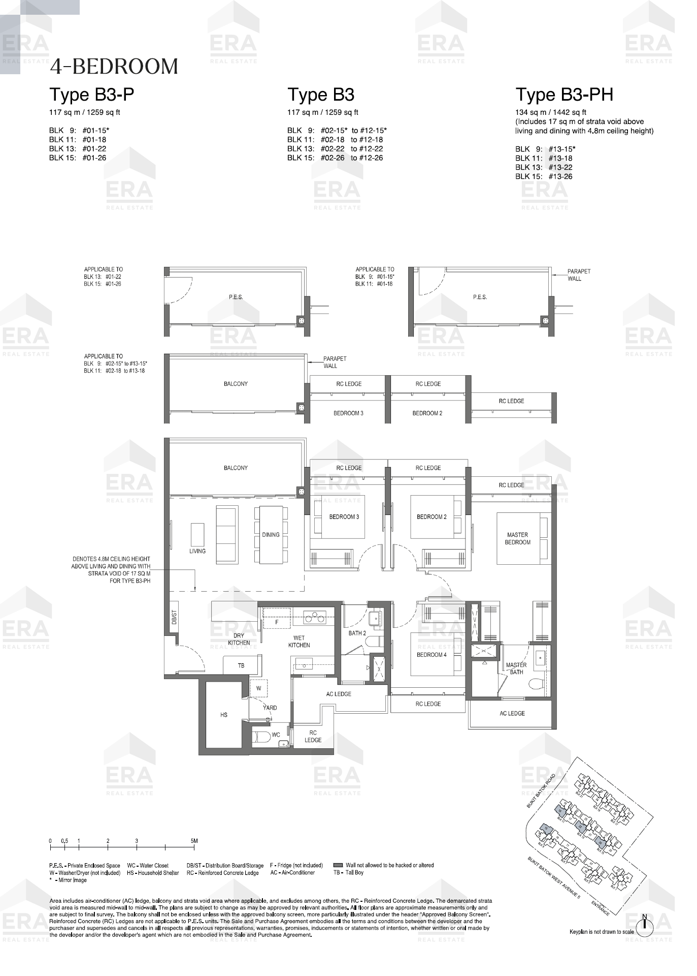 B3-P · 1,259 sqft floor plan