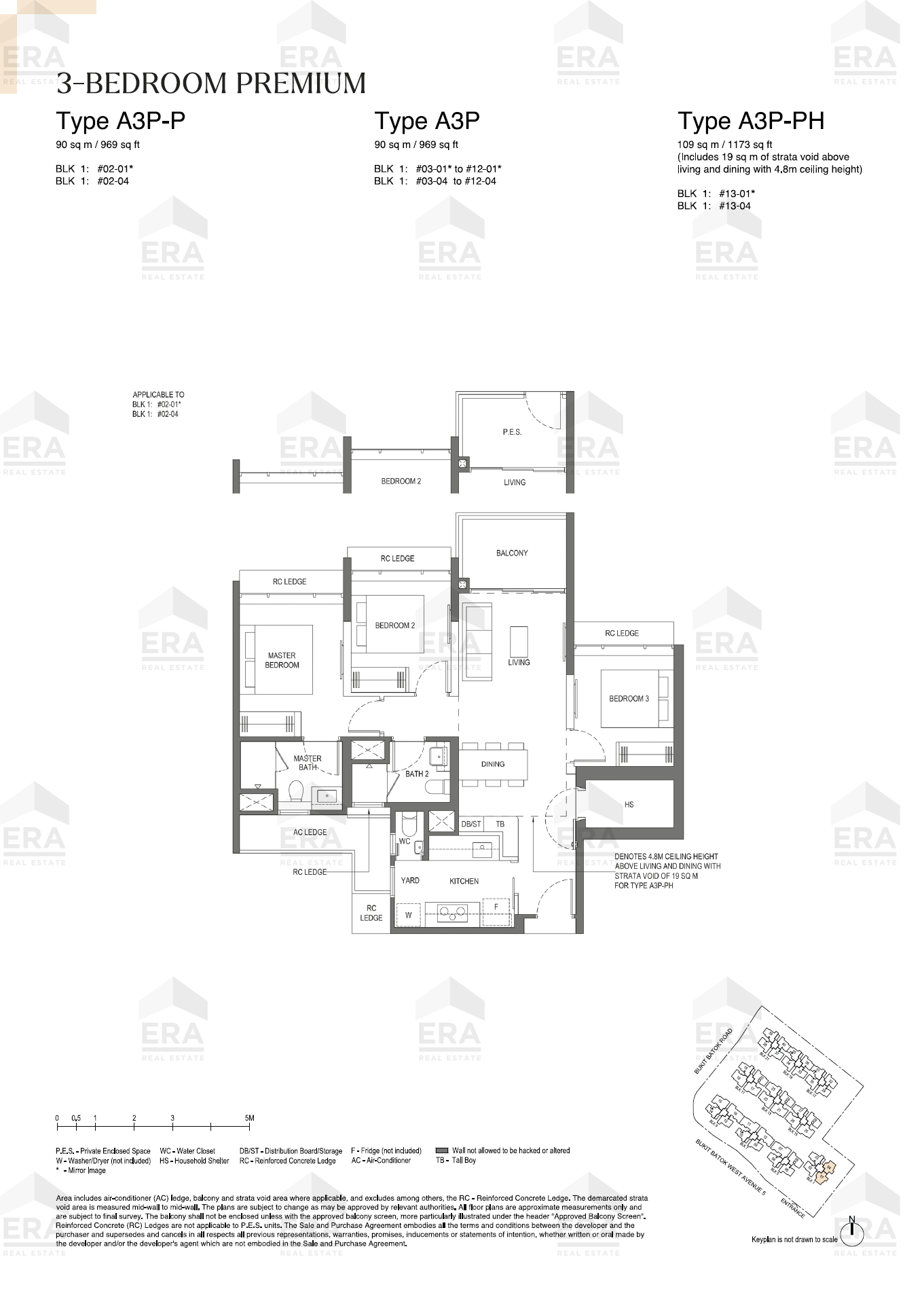 A3P · 969 sqft floor plan