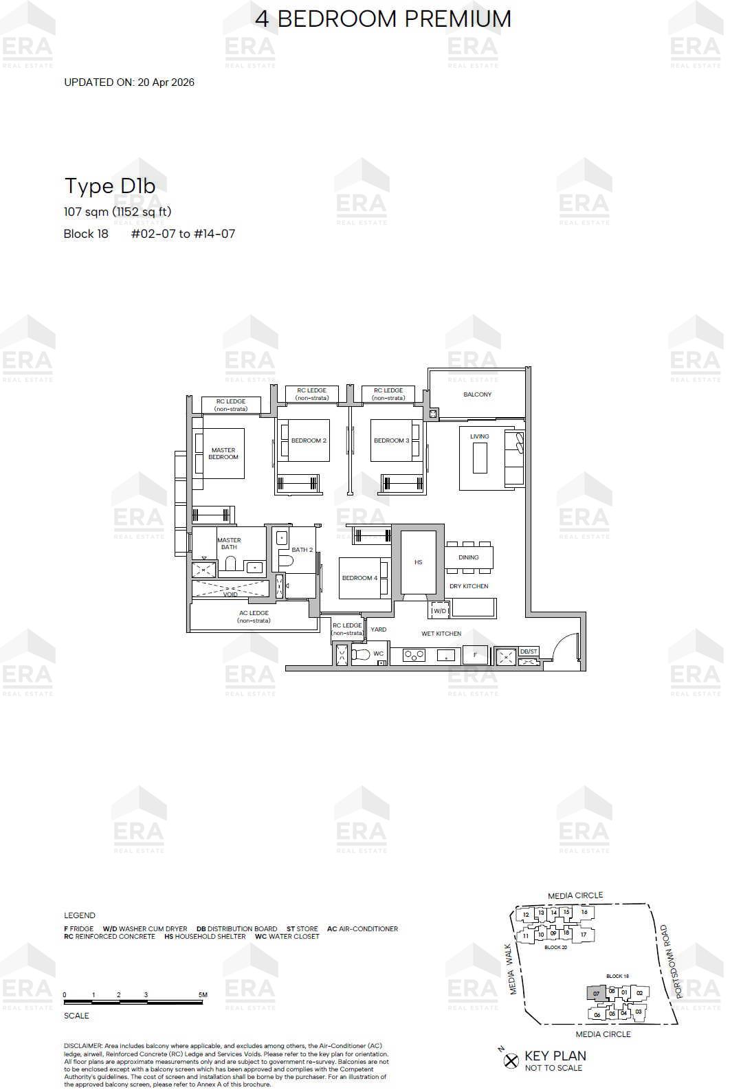 D1b · 1,152 sqft floor plan