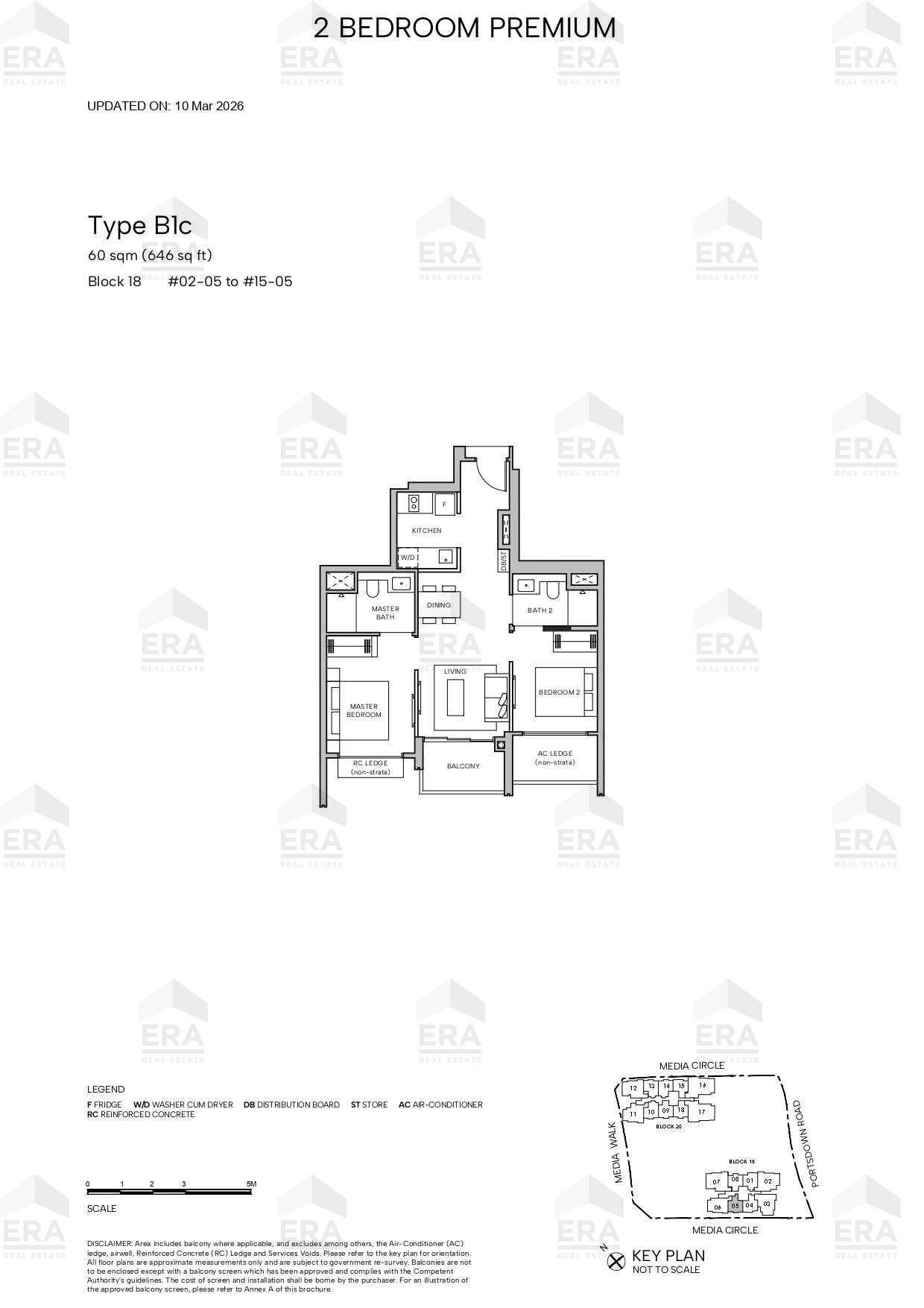 B1c · 646 sqft floor plan