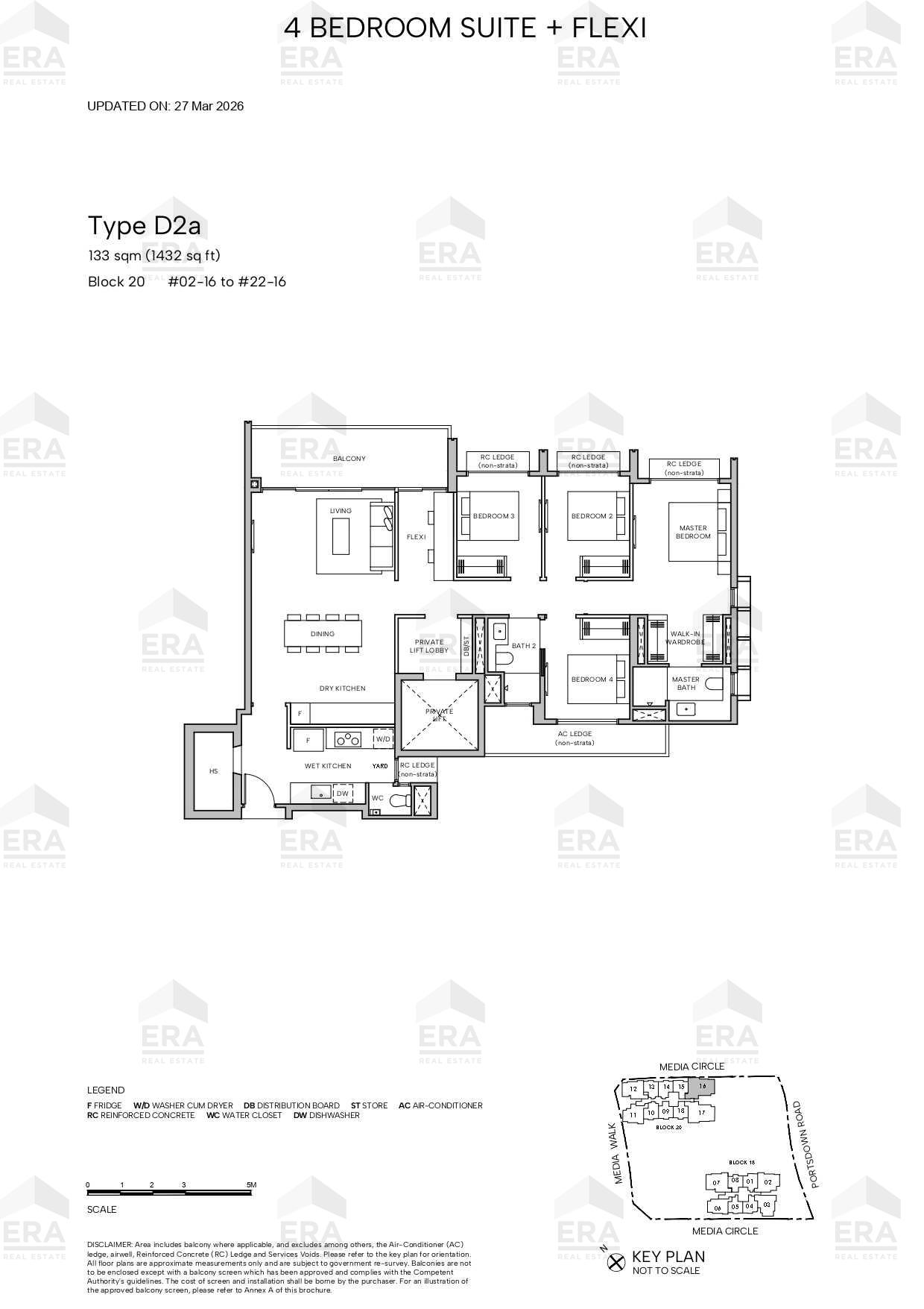 D2a · 1,432 sqft floor plan