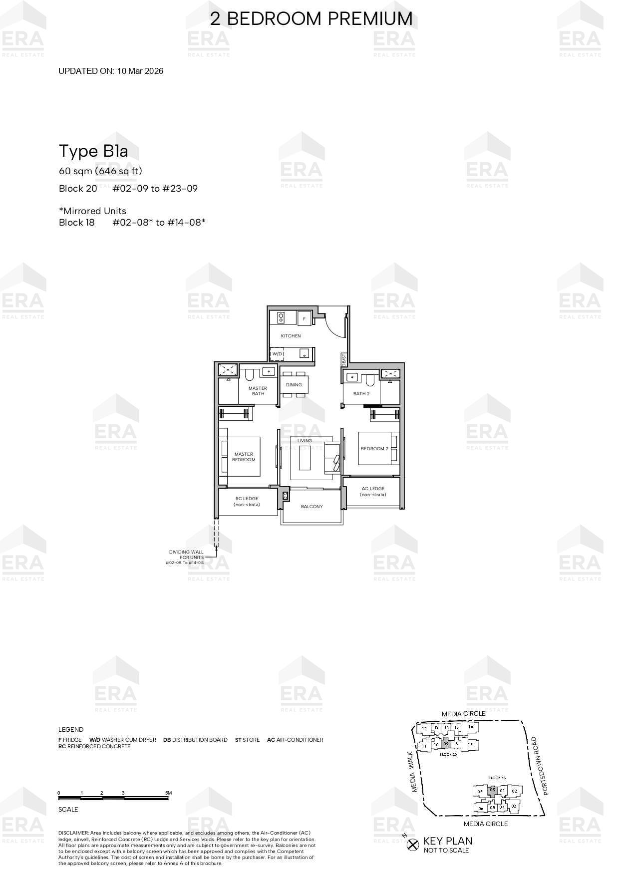 B1a · 646 sqft floor plan