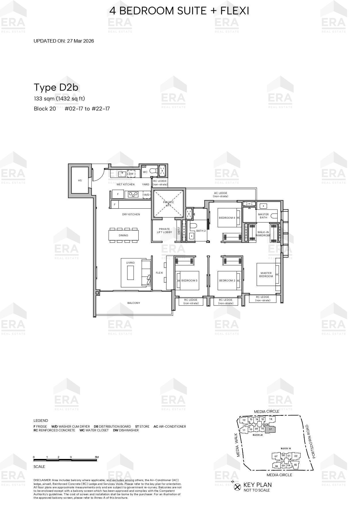 D2b · 1,432 sqft floor plan