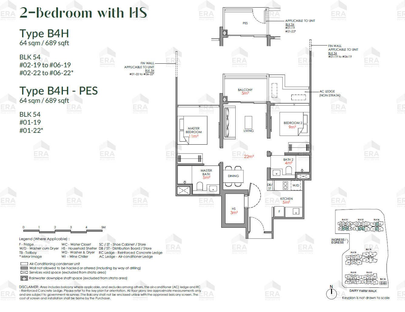 B4H-PES · 689 sqft floor plan