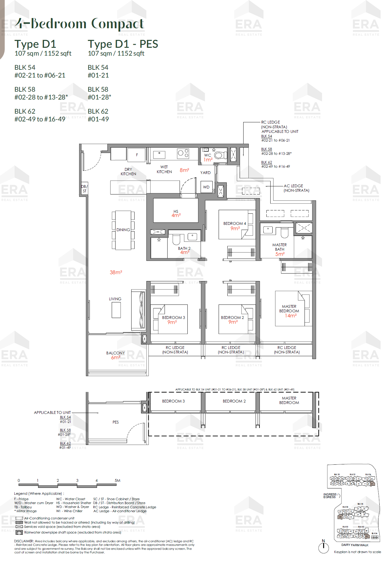 D1-PES · 1,152 sqft floor plan
