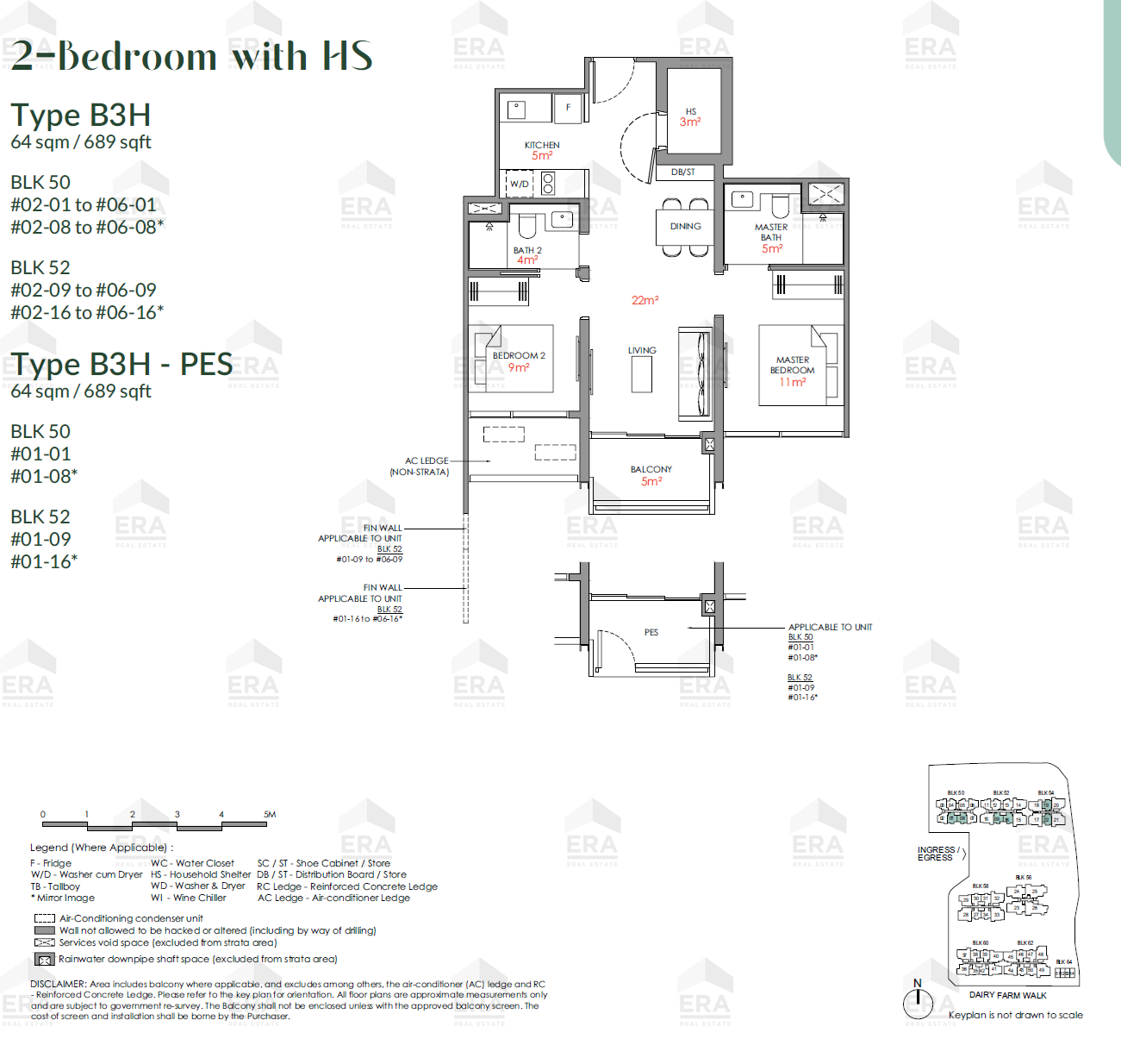 B3H-PES · 689 sqft floor plan