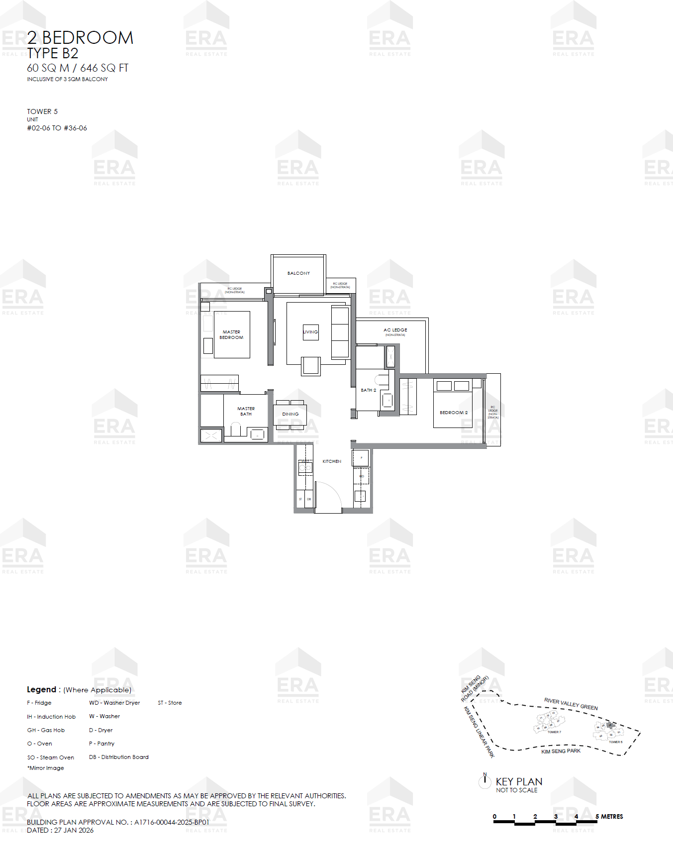 B2 · 646 sqft floor plan