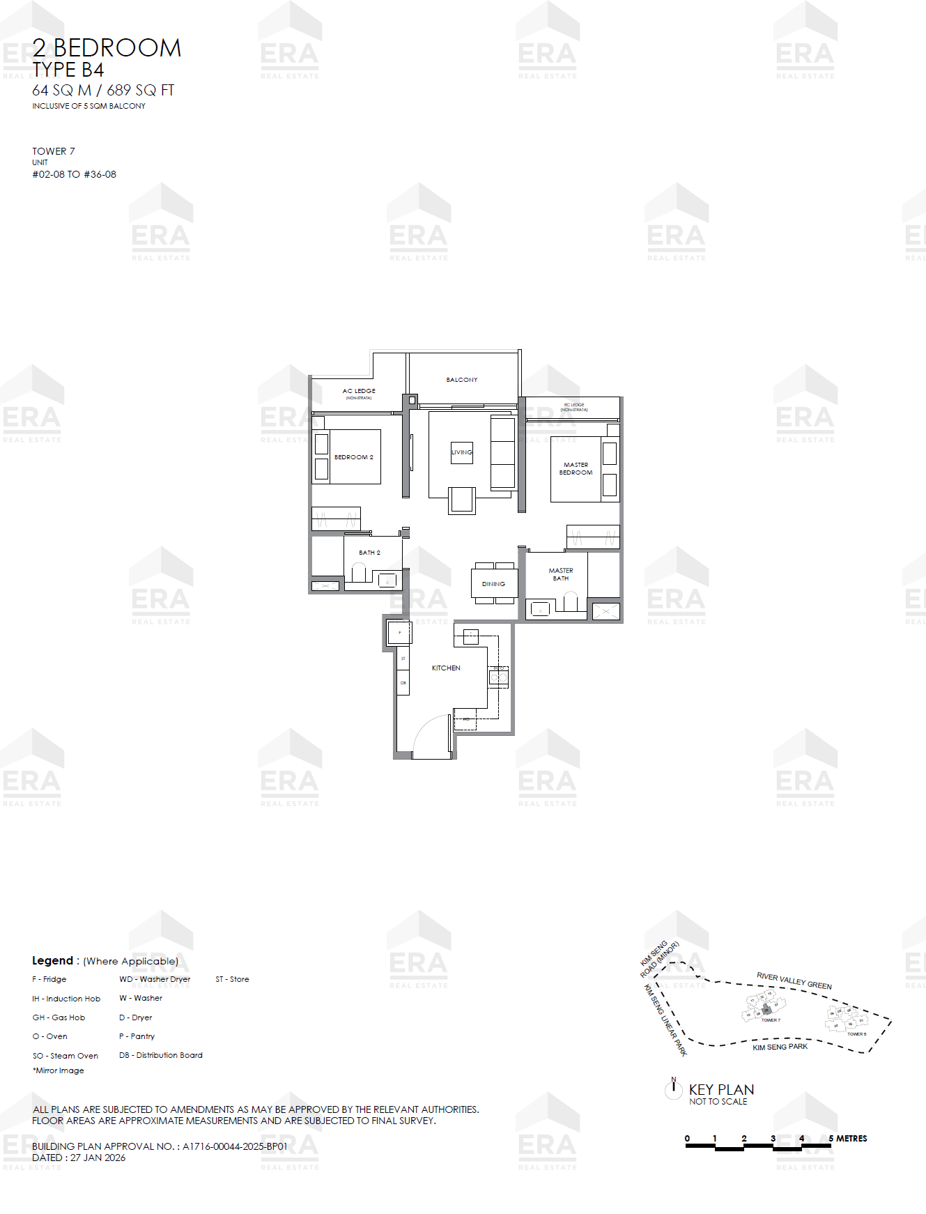 B4 · 689 sqft floor plan