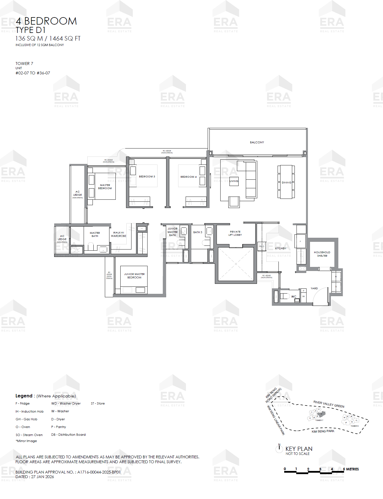 D1 · 1,464 sqft floor plan