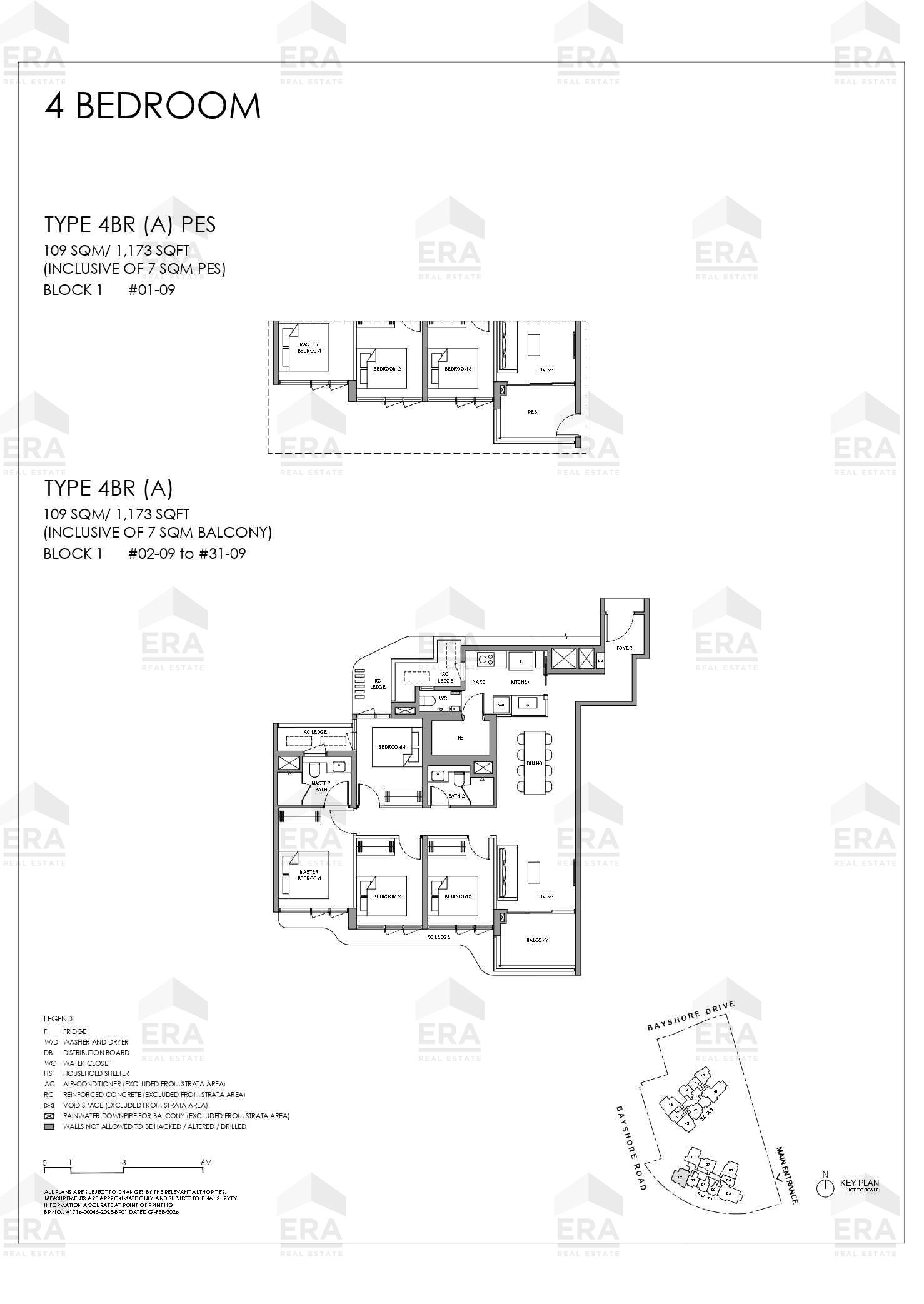 4BR (A) PES · 1,173 sqft floor plan