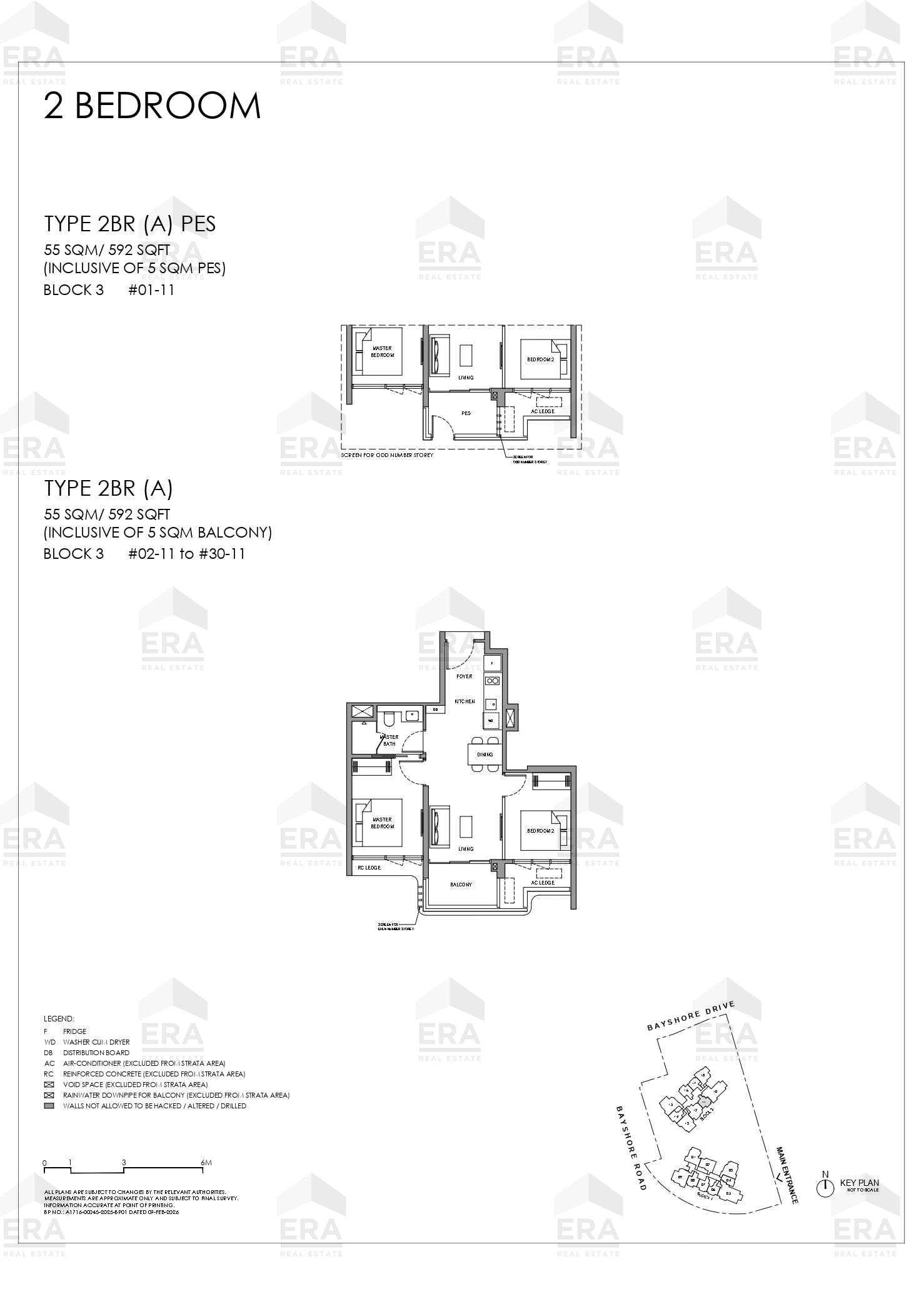 2BR (A) · 592 sqft floor plan
