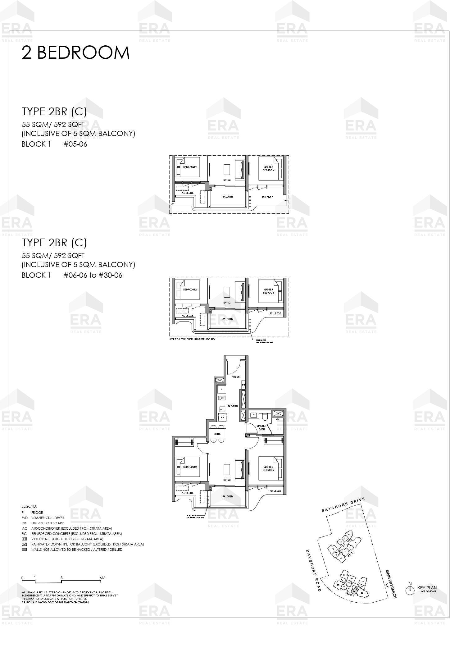 2BR (C) · 592 sqft floor plan
