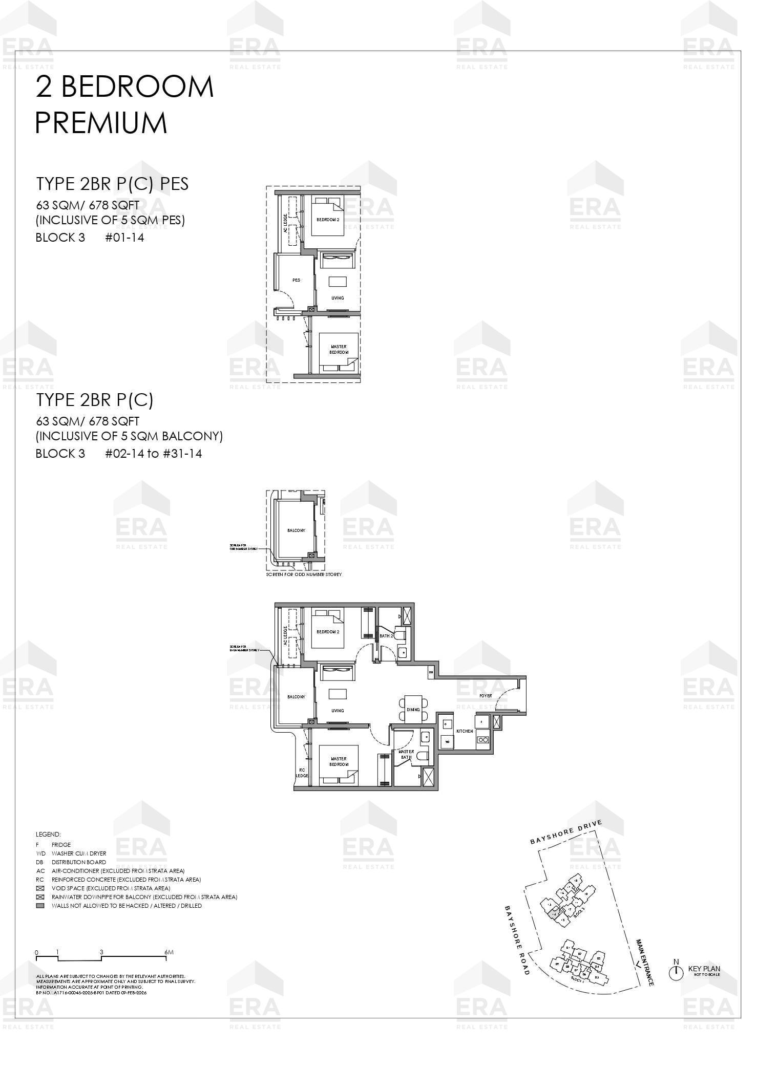 2BR P(C) PES · 678 sqft floor plan