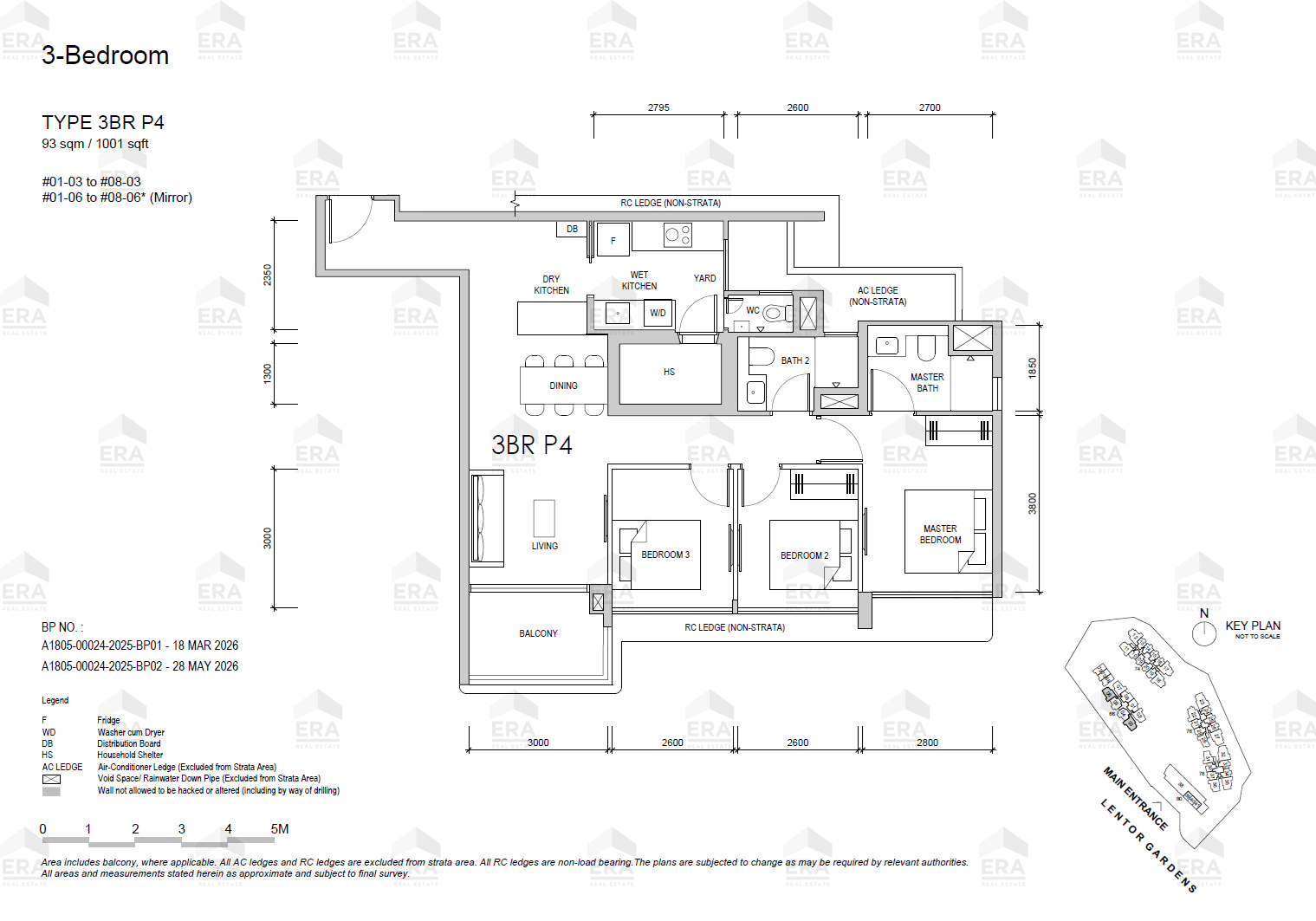 3BR P4 · 1,001 sqft floor plan