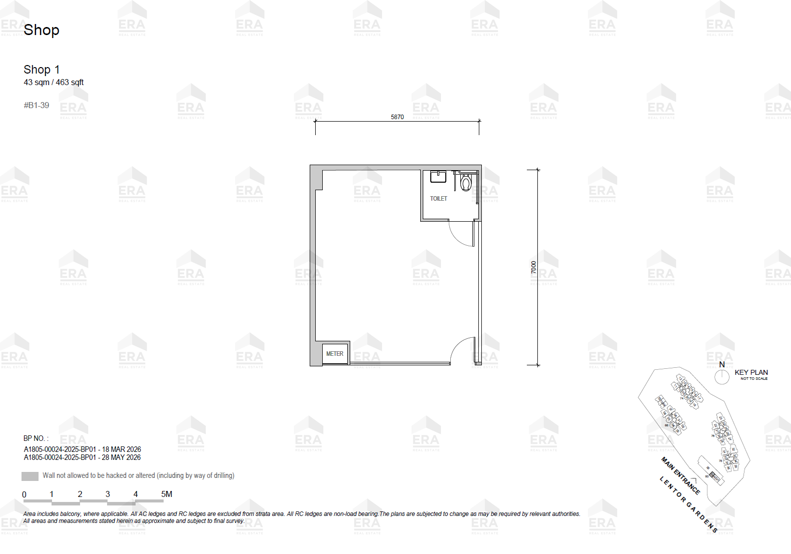 Shop 1 · 463 sqft floor plan