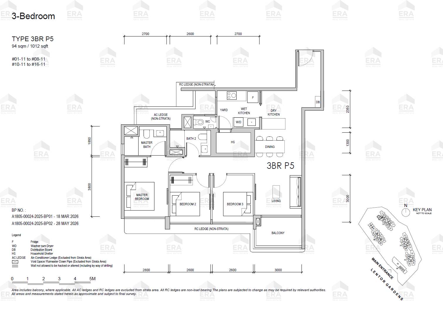 3BR P5 · 1,012 sqft floor plan