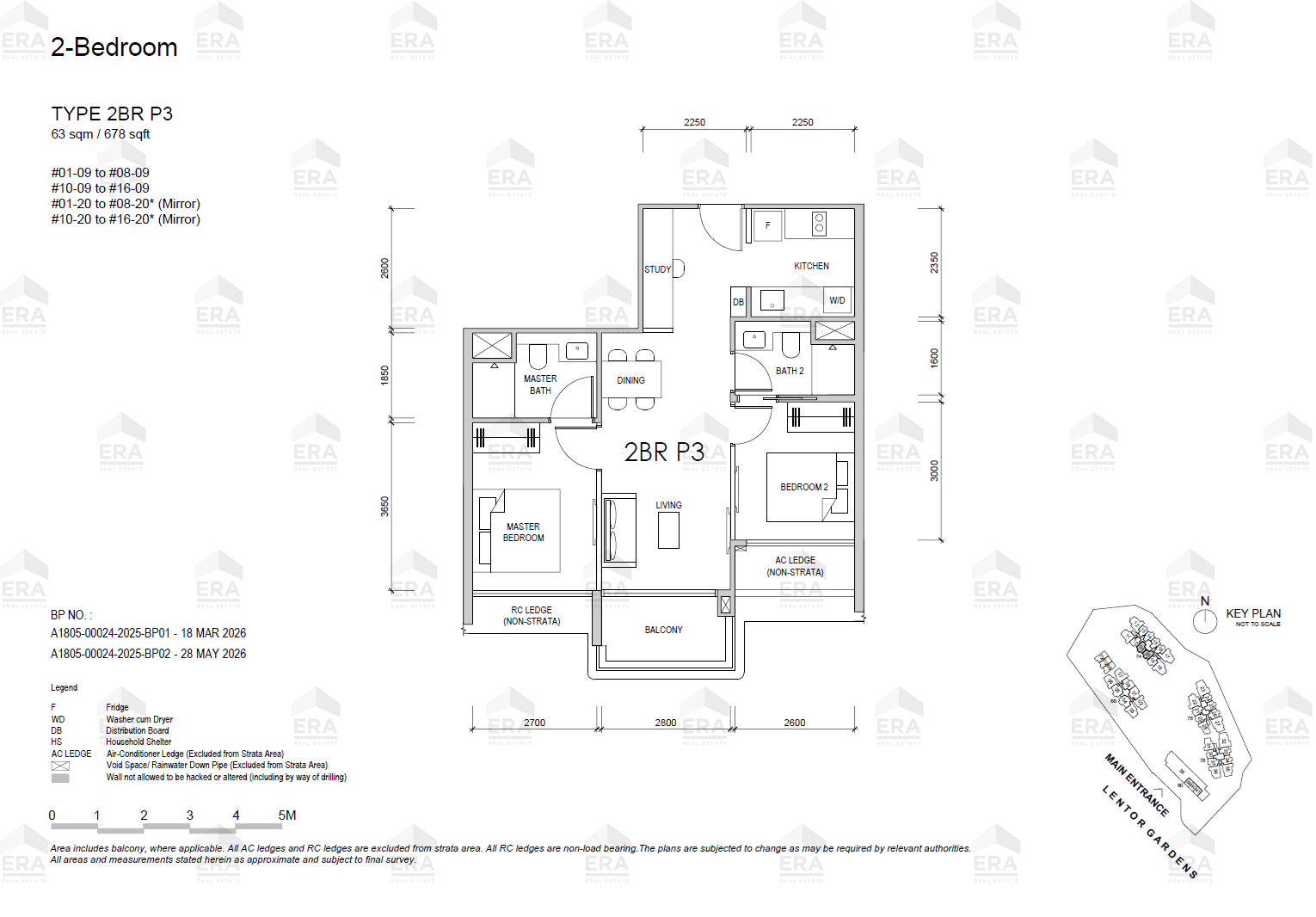 2BR P3 · 678 sqft floor plan