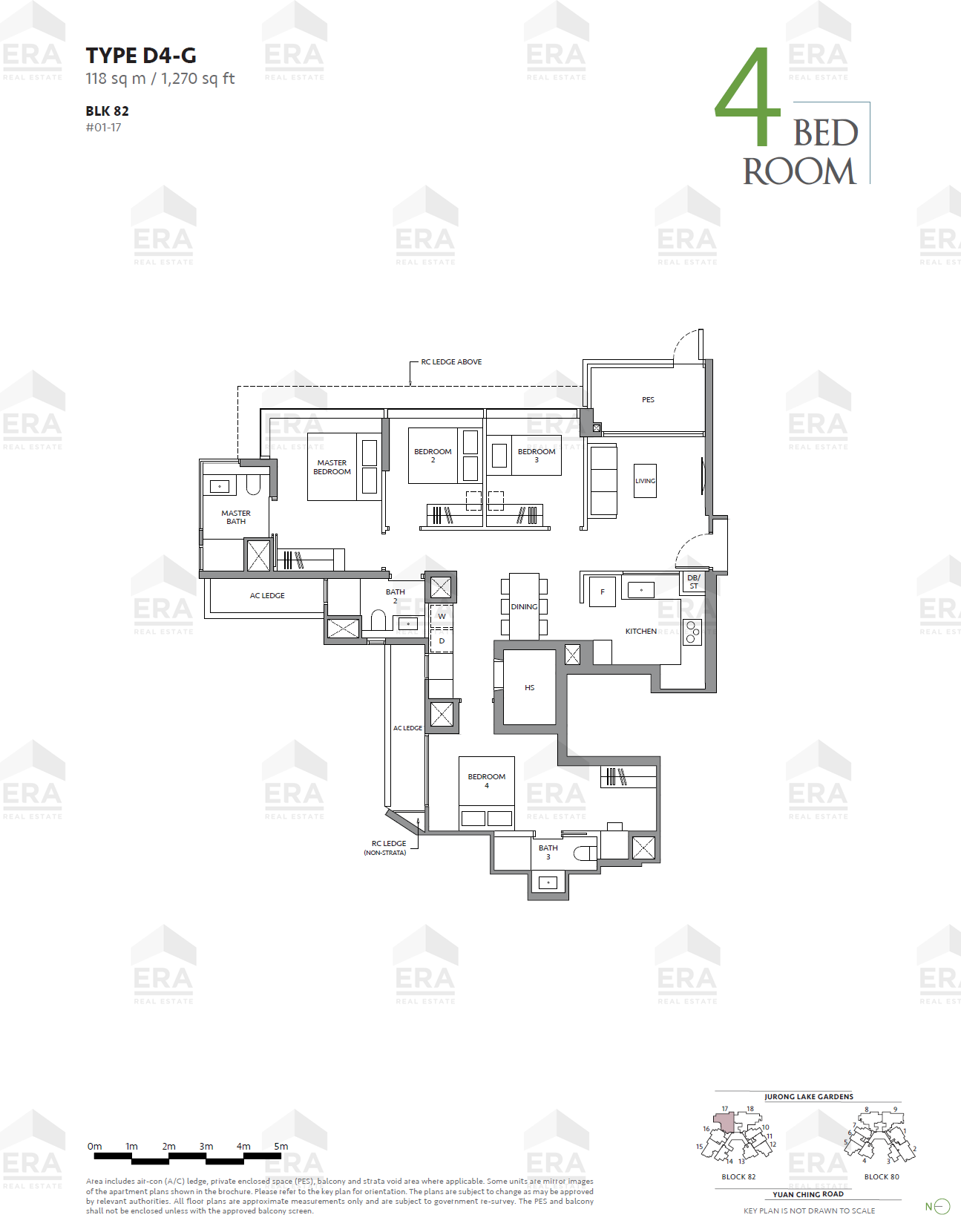D4-G · 1,270 sqft floor plan