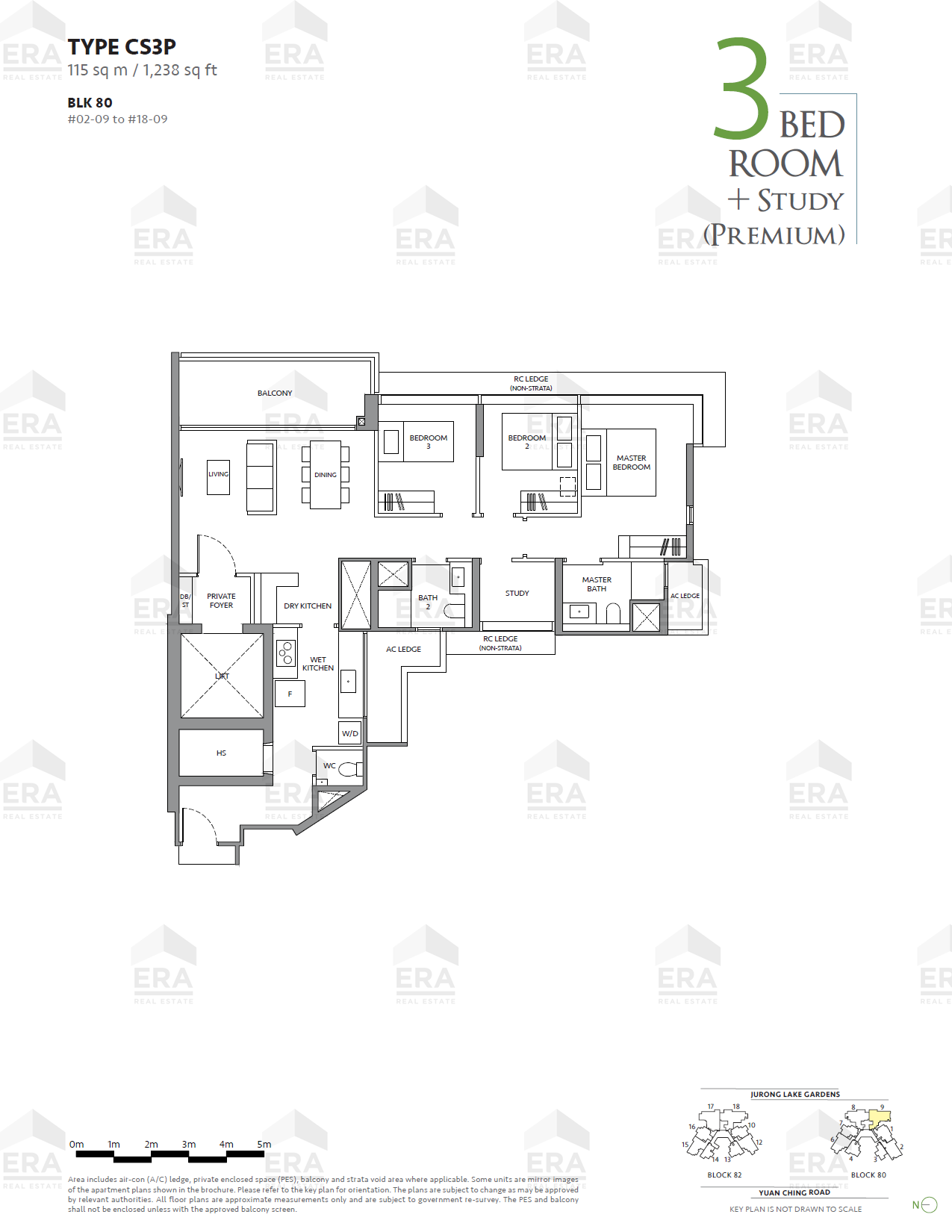 CS3P · 1,238 sqft floor plan