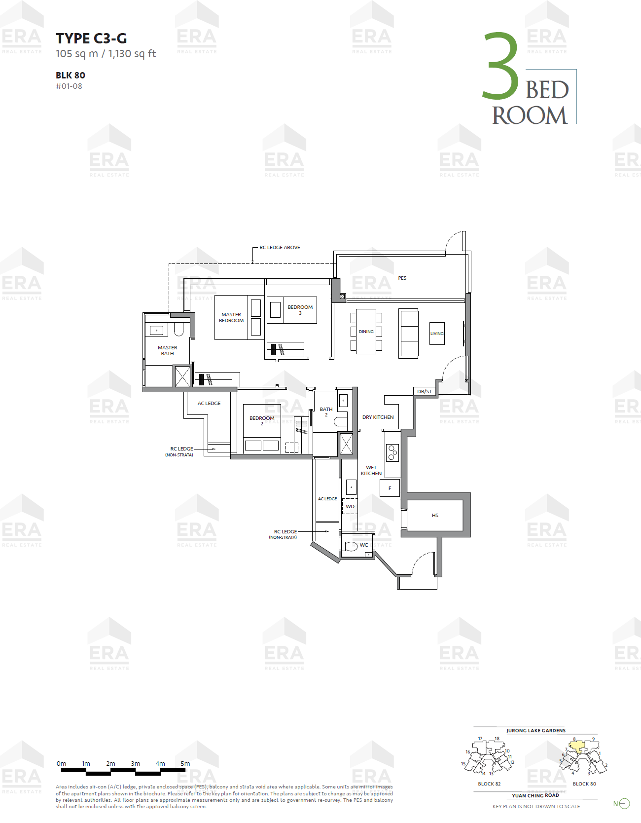 C3-G · 1,130 sqft floor plan