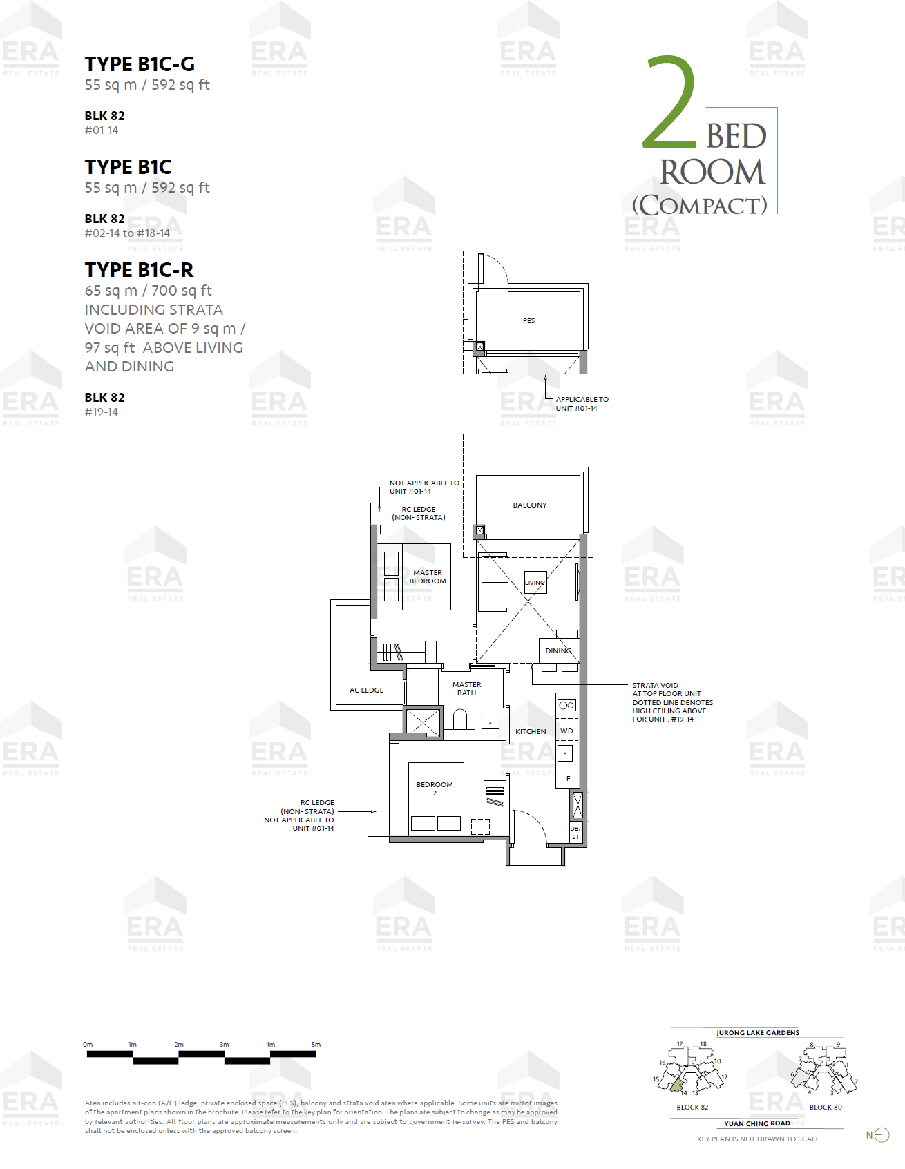 B1C-G · 592 sqft floor plan