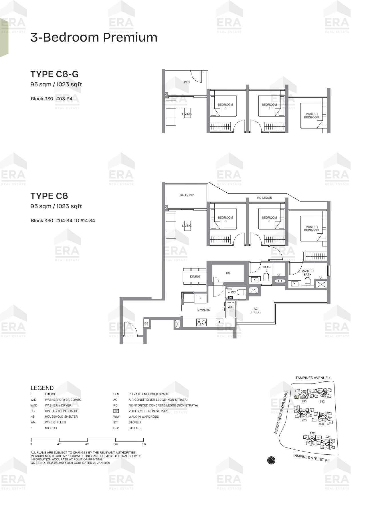 C6-G · 1,023 sqft floor plan