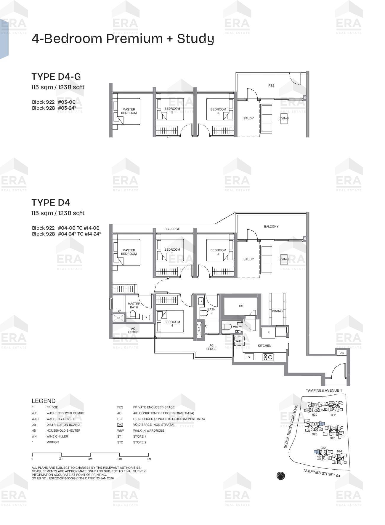 D4 · 1,238 sqft floor plan