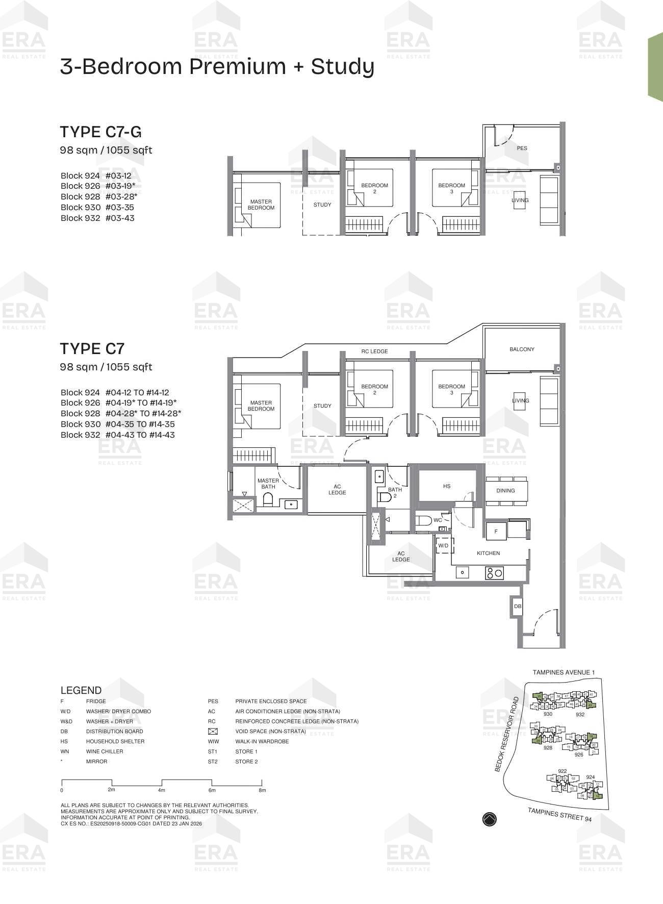 C7-G · 1,055 sqft floor plan