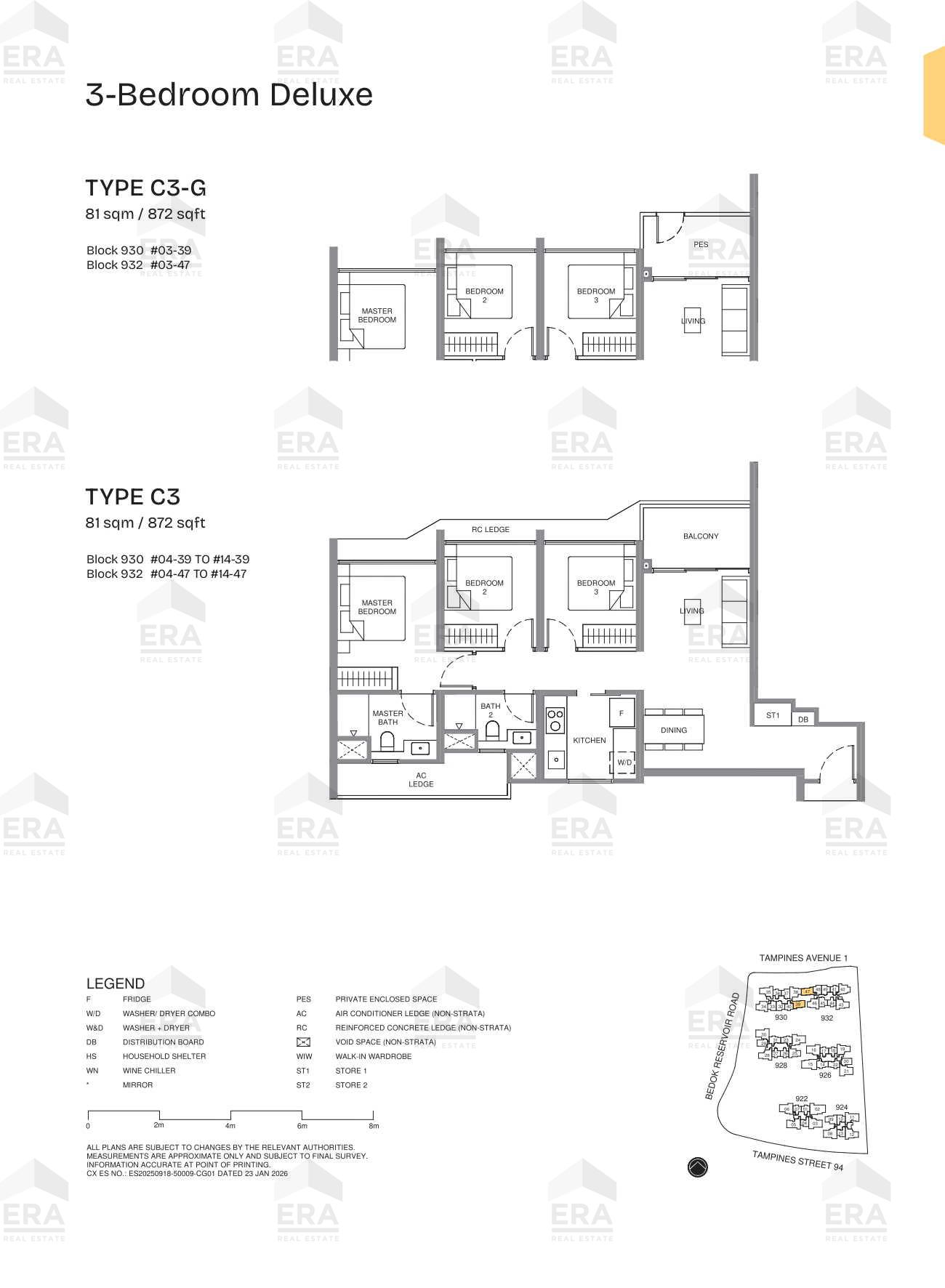 C3 · 872 sqft floor plan