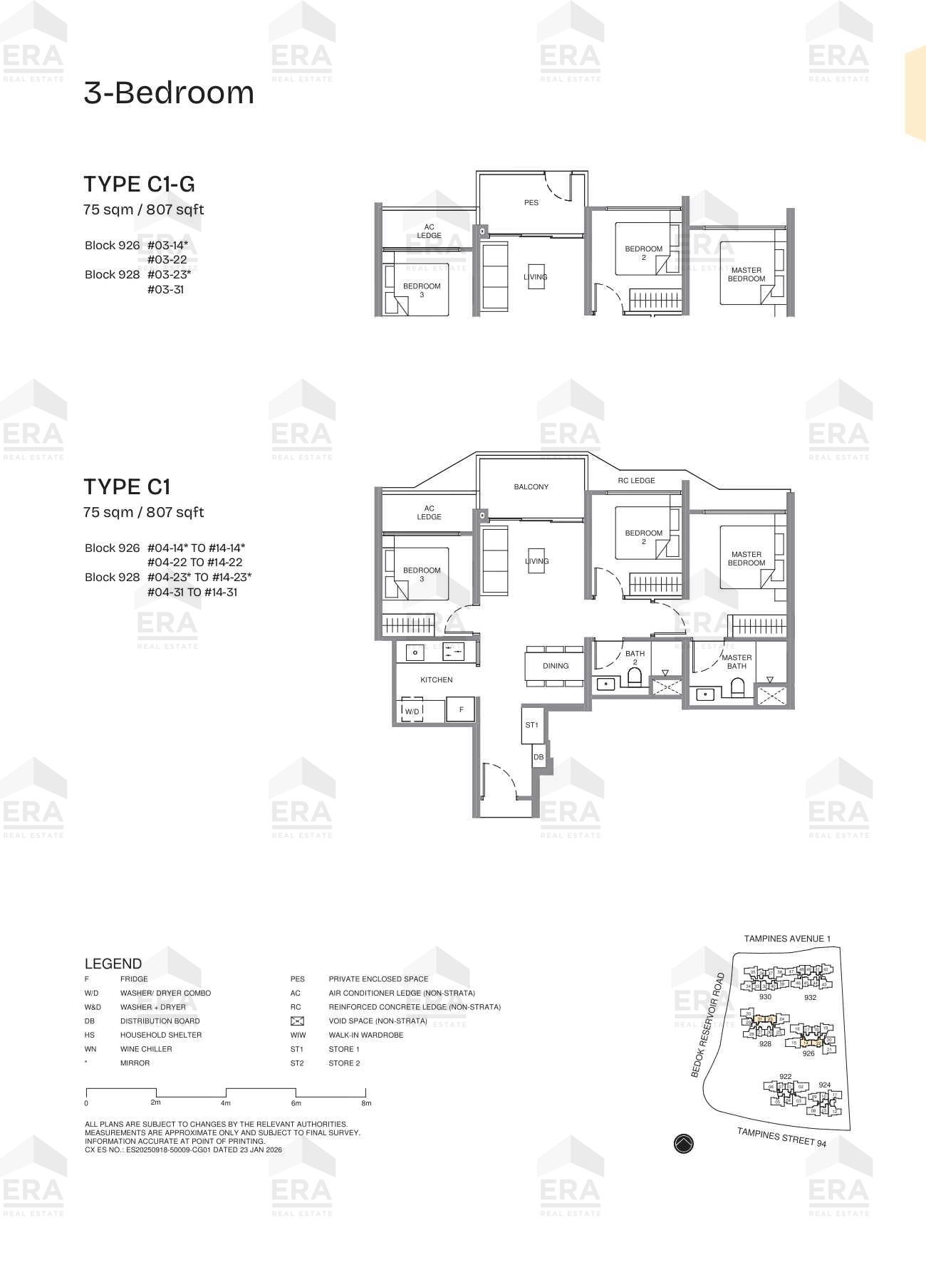 C1-G · 807 sqft floor plan