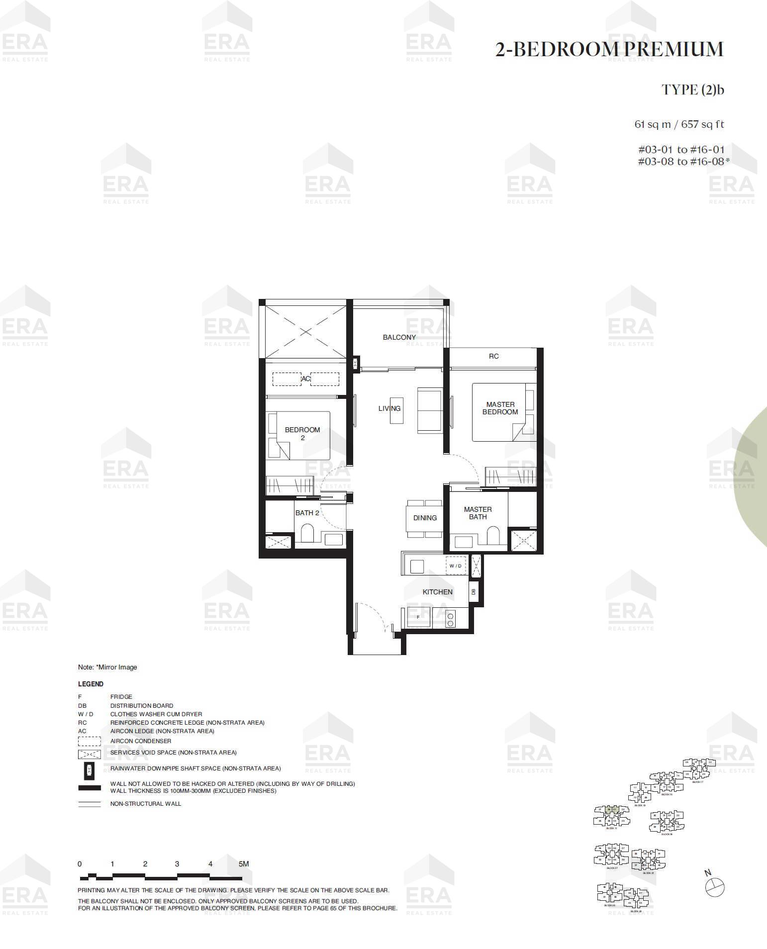 (2)b · 657 sqft floor plan