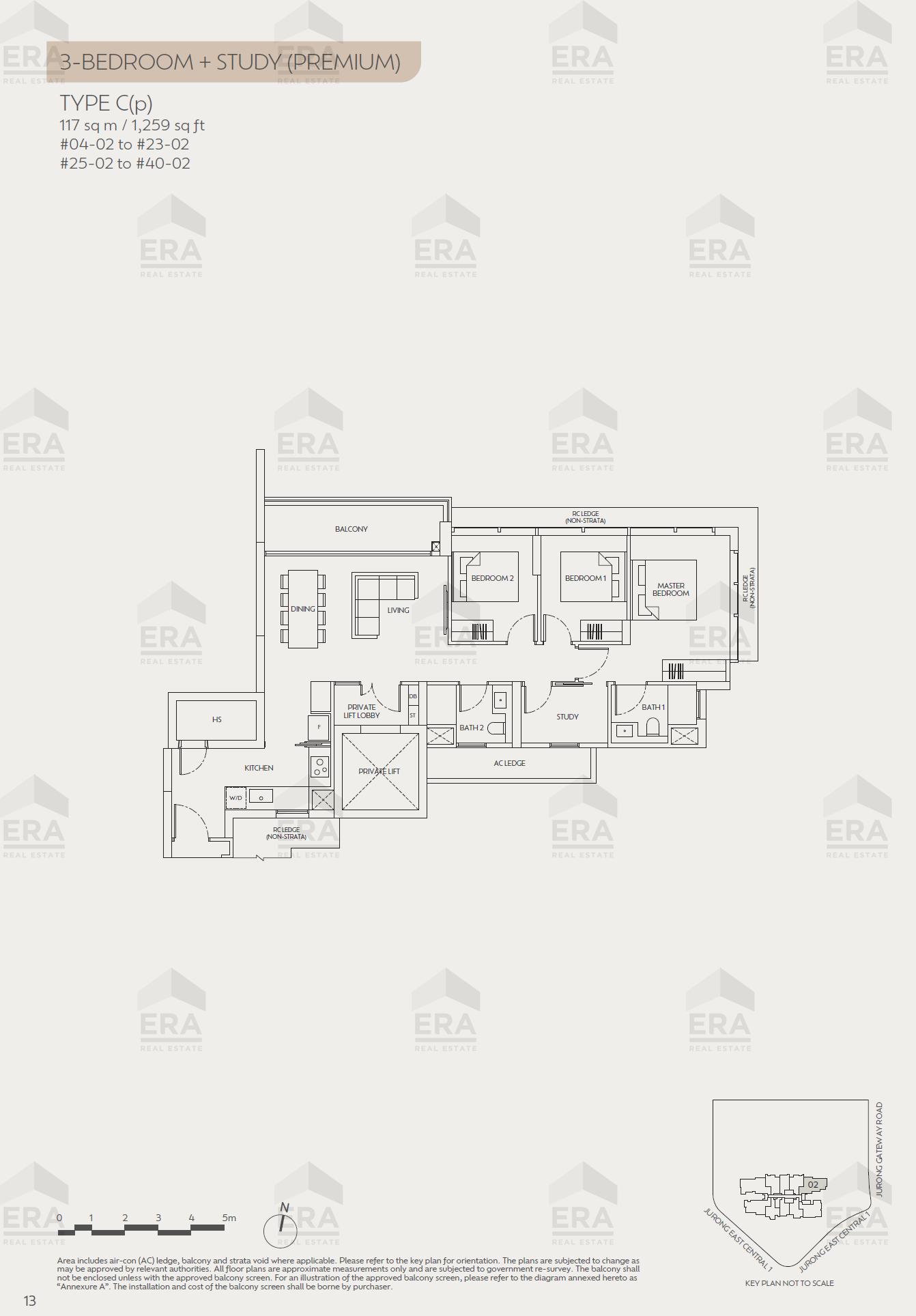 C(p) · 1,259 sqft floor plan
