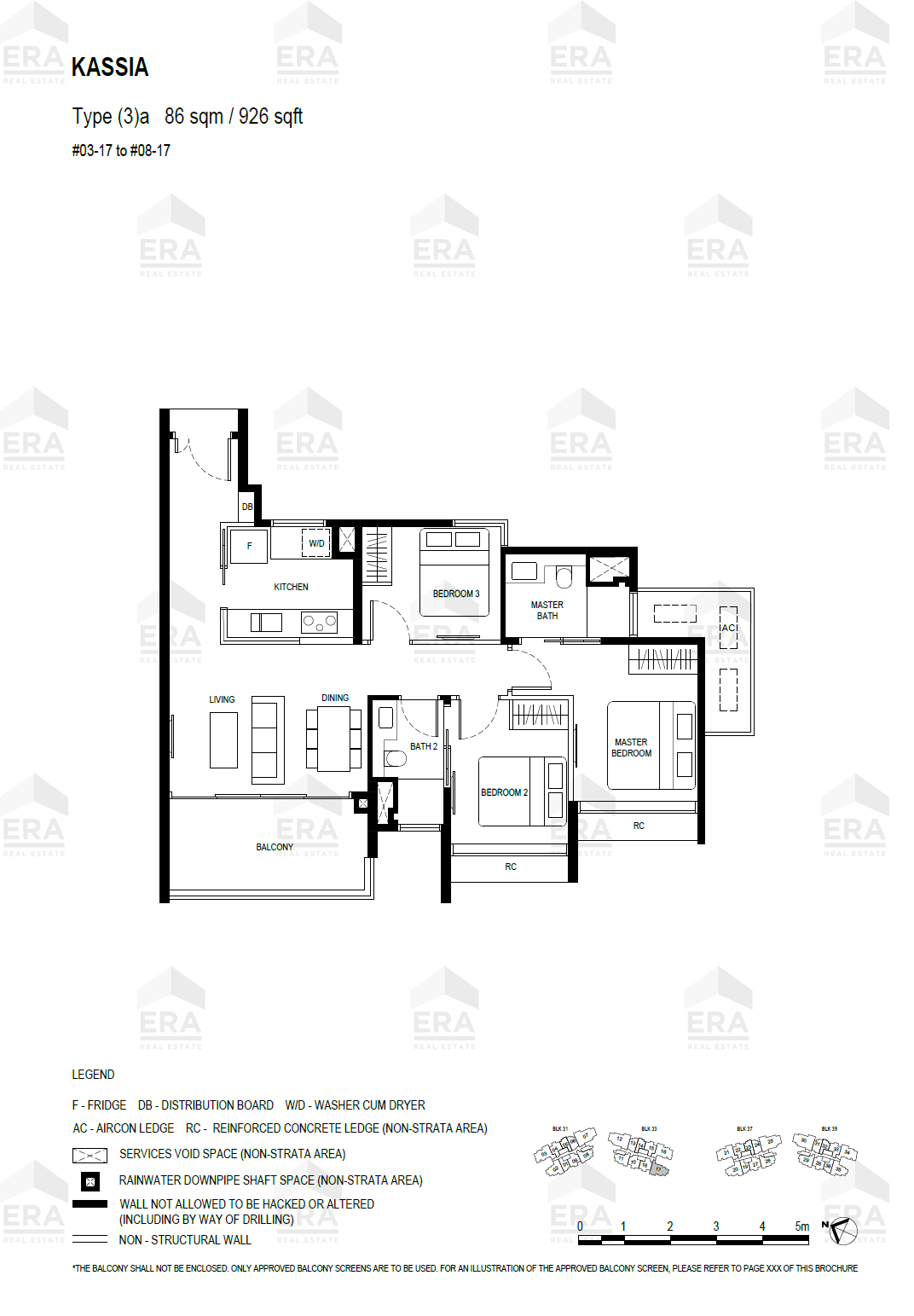 (3)a · 926 sqft floor plan